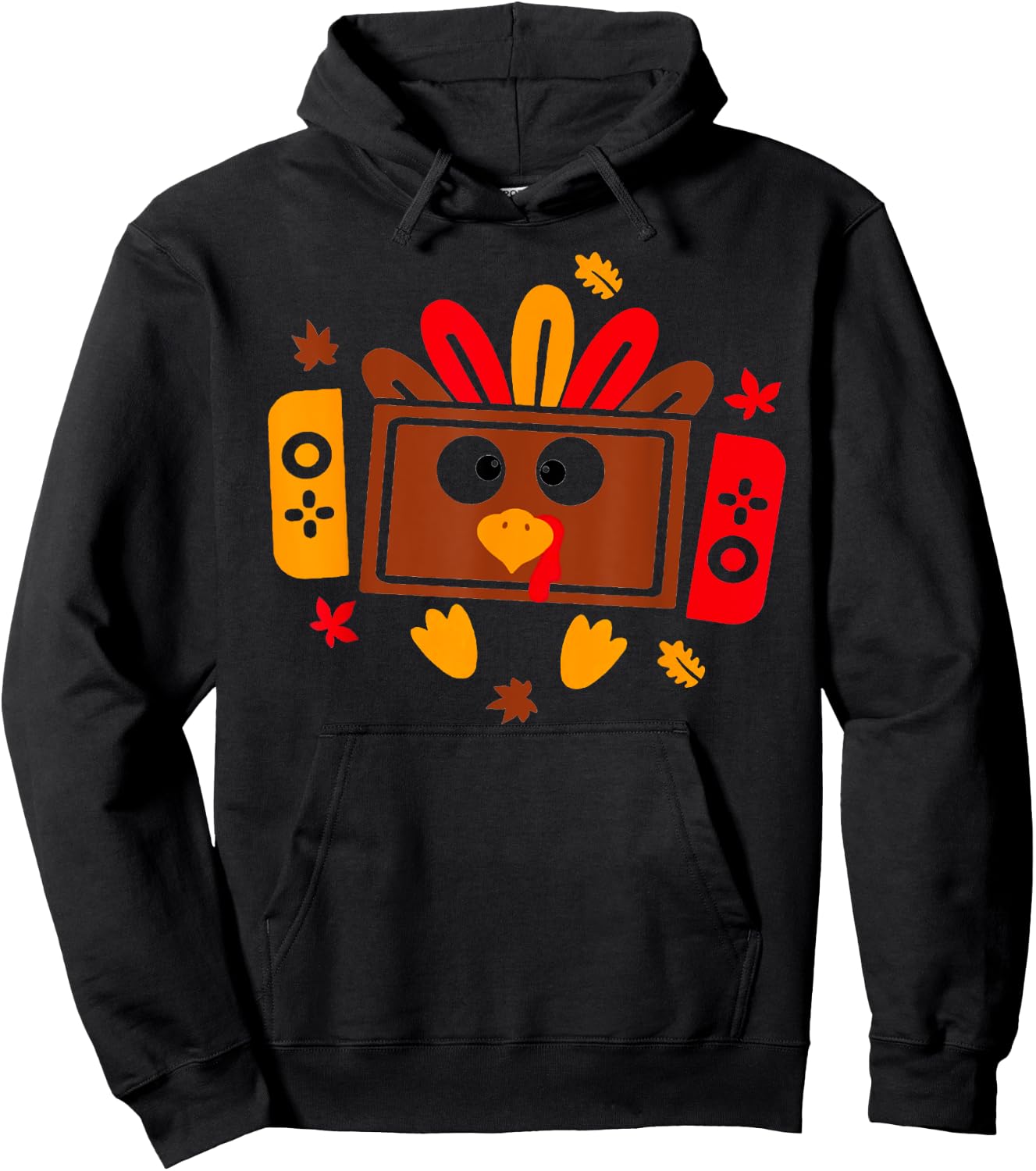Video Games Thanksgiving Turkey Gamer Gaming Boys Kids Teens Hoodie - Hoodie | Black