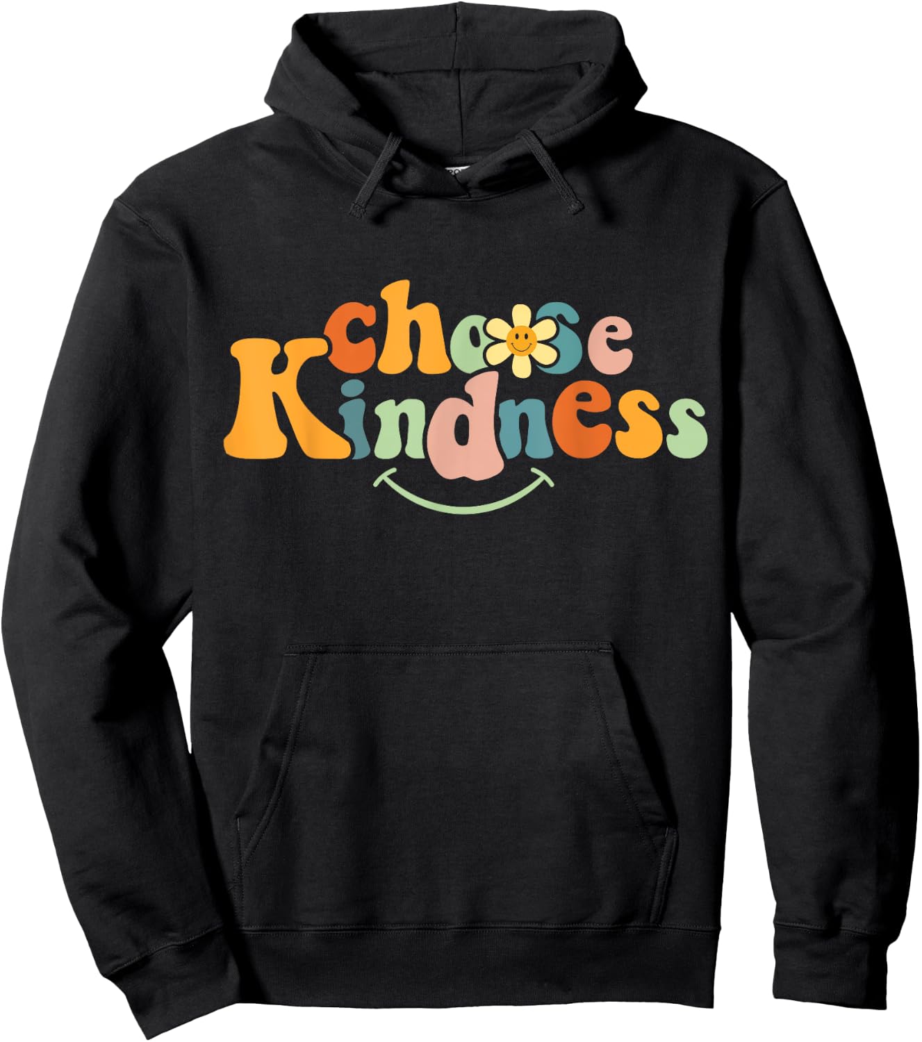 Choose Kindness Retro Groovy Be Kind Women Men Autism Kids Hoodie - Hoodie | Black