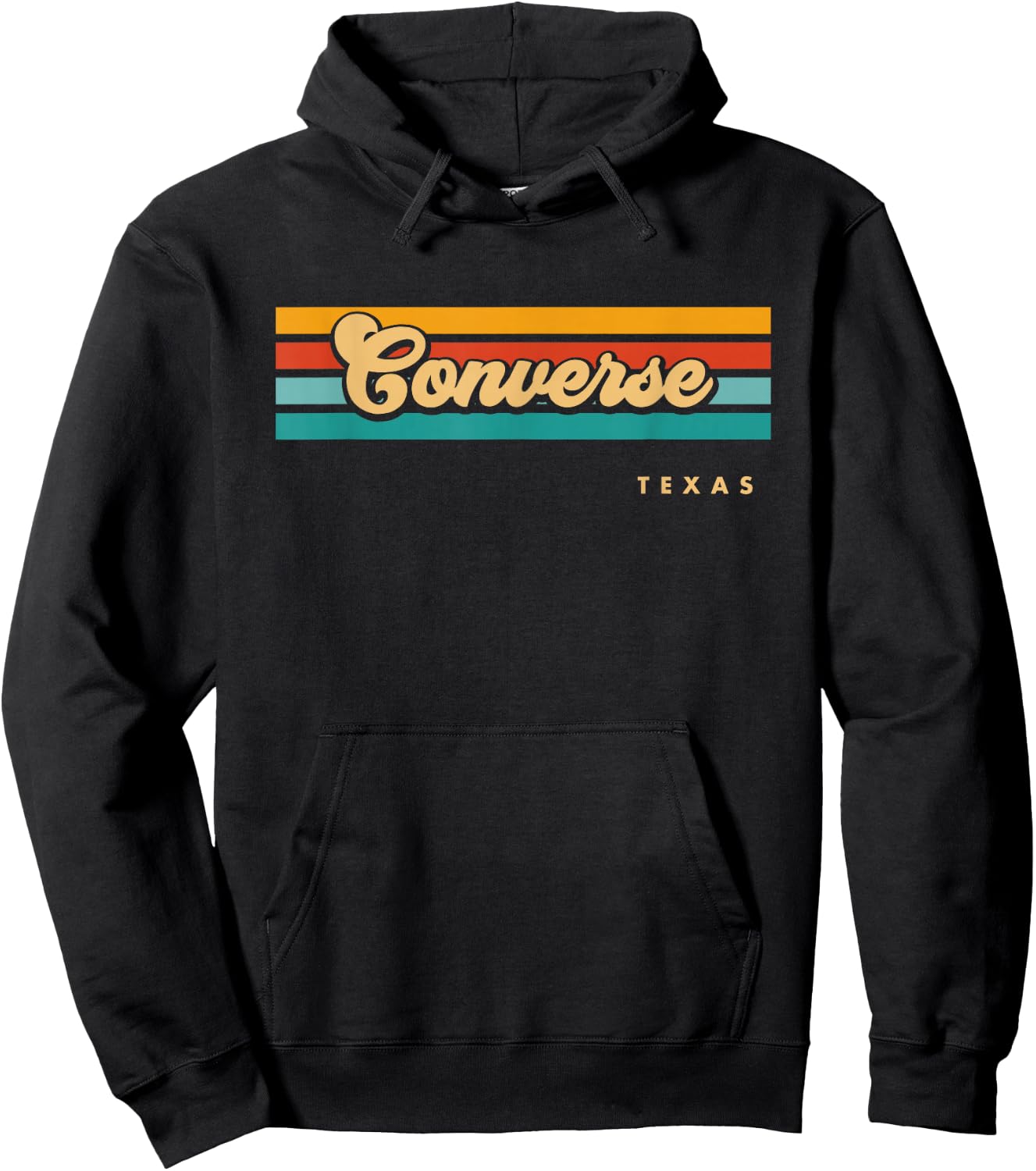 Vintage Sunset Stripes Converse, Texas Hoodie - Hoodie | Black