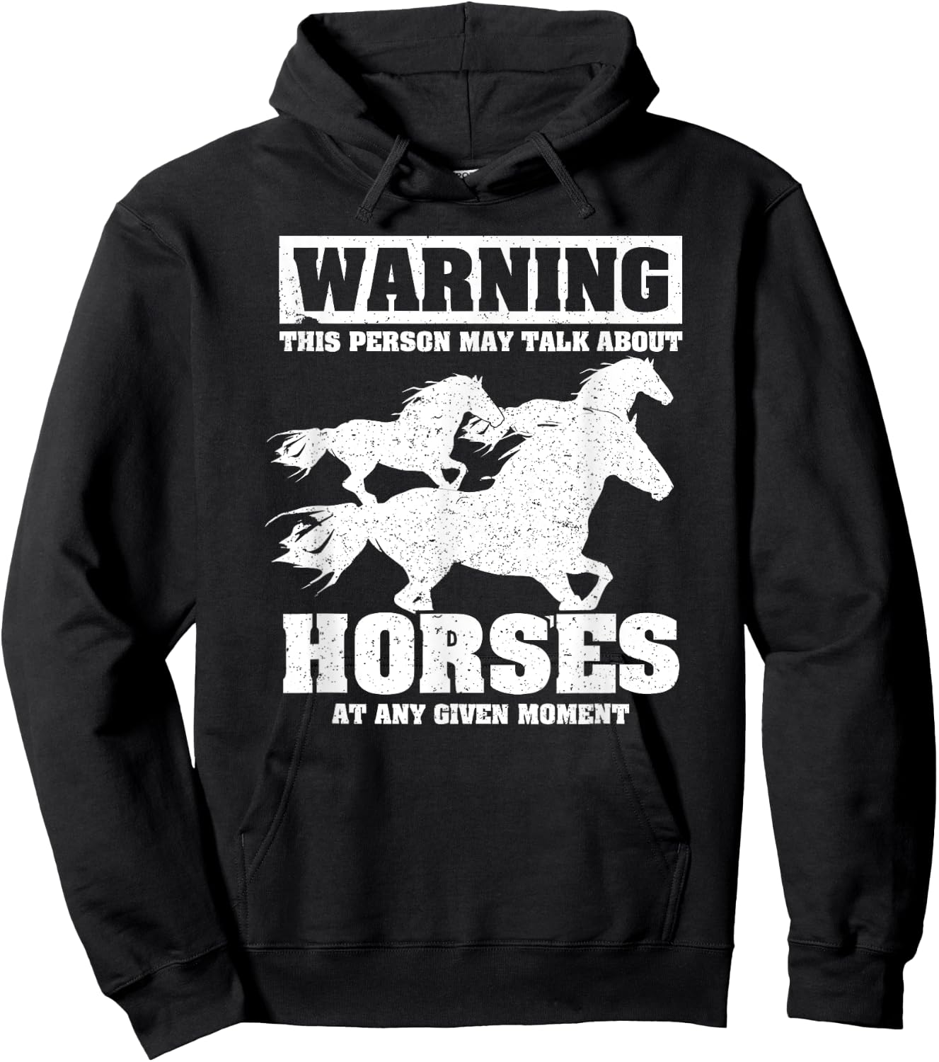 Warning This Person May Talk About Horses AAny Given Moment Hoodie - Hoodie | Black