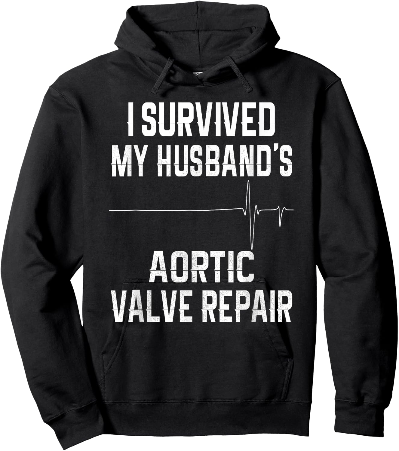 I Survived My Husband's Aortic Valve Repair Hoodie - Hoodie | Black