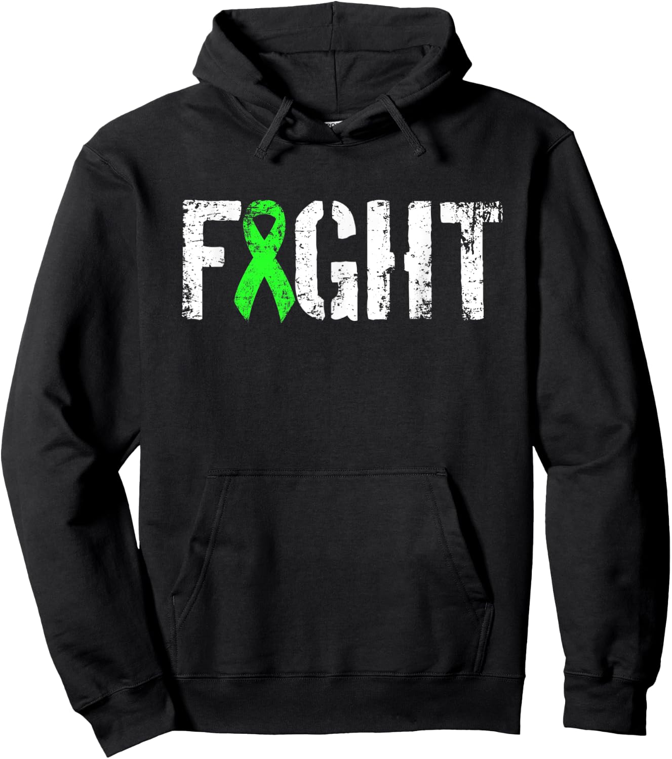 Fight Liver Cancer - Military Style Green Awareness Ribbon Hoodie - Hoodie | Black