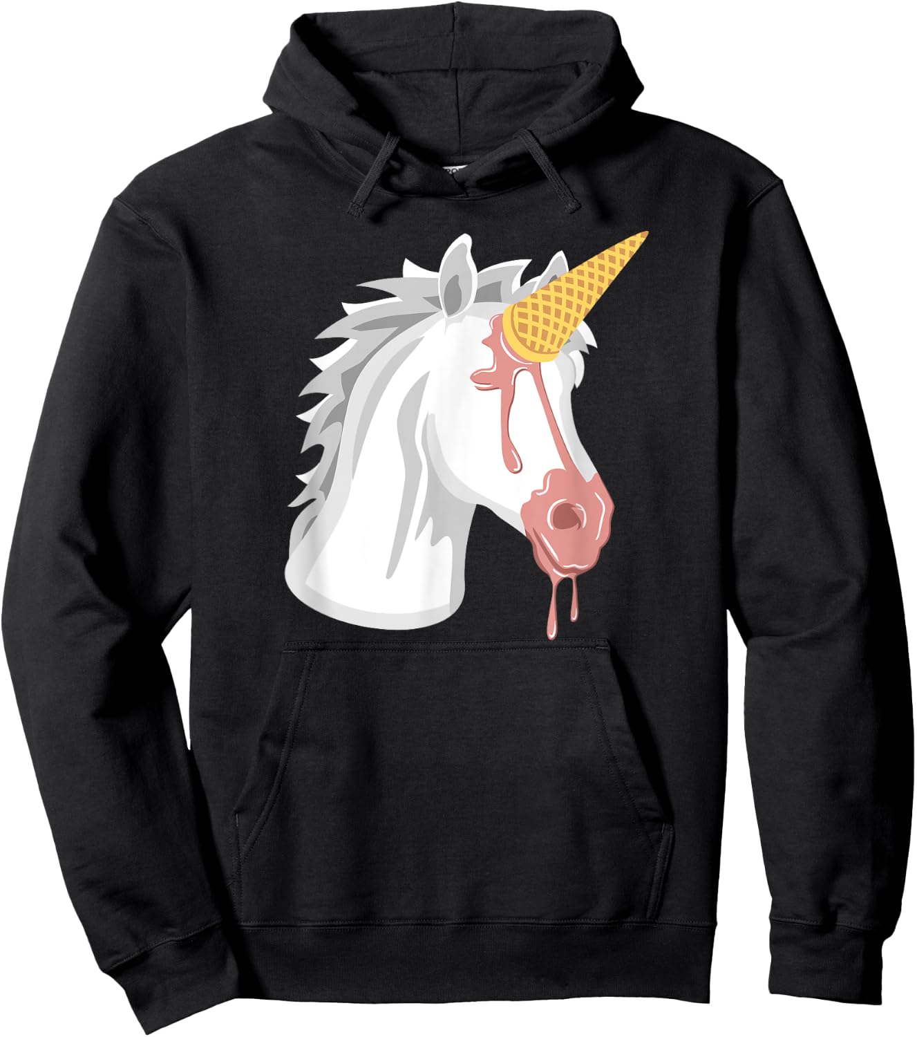 Ice Cream Cone Funny Unicorn Clothing Women Girls Hoodie - Hoodie | Black