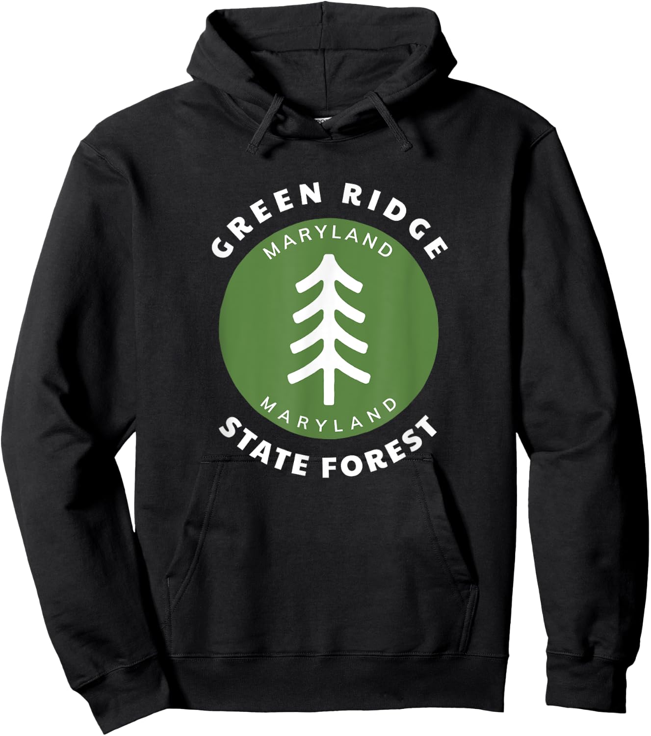 Green Ridge State Forest Maryland MD Forest Tree Vacation Hoodie - Hoodie | Black