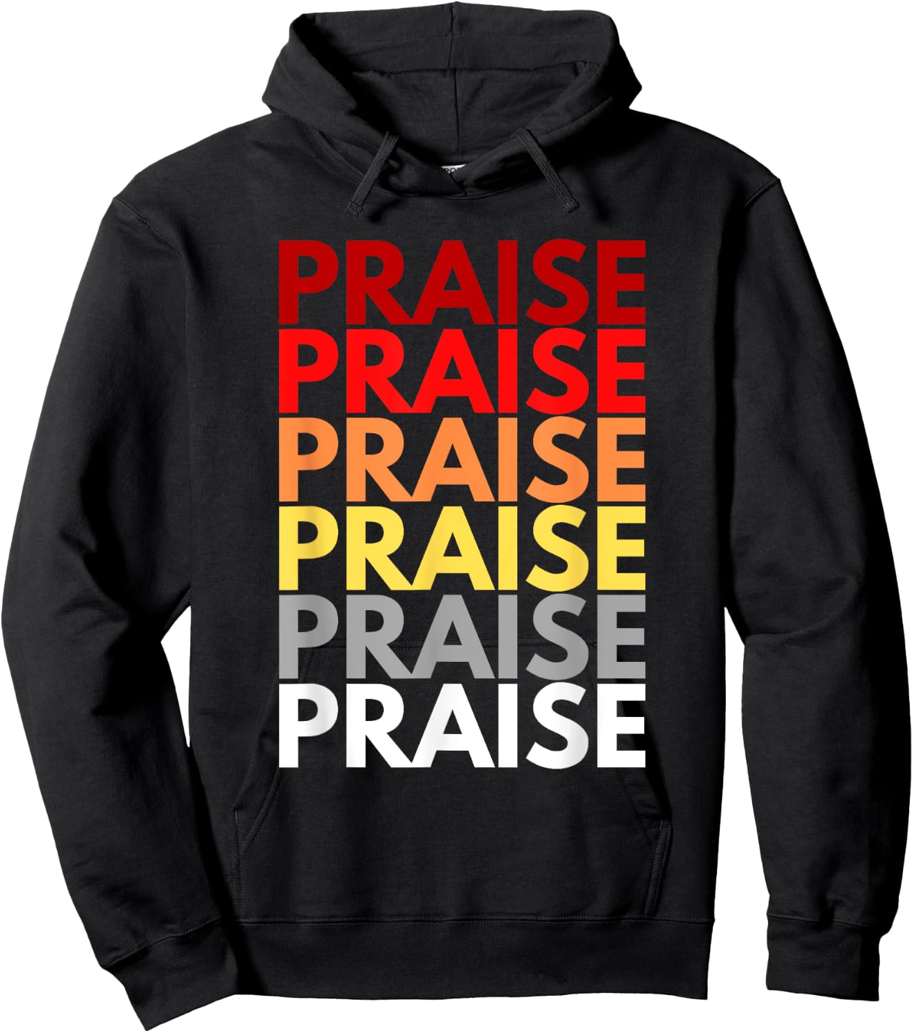 Praise Inspirational Christian Words Colorful Praise Hoodie - Hoodie | Black