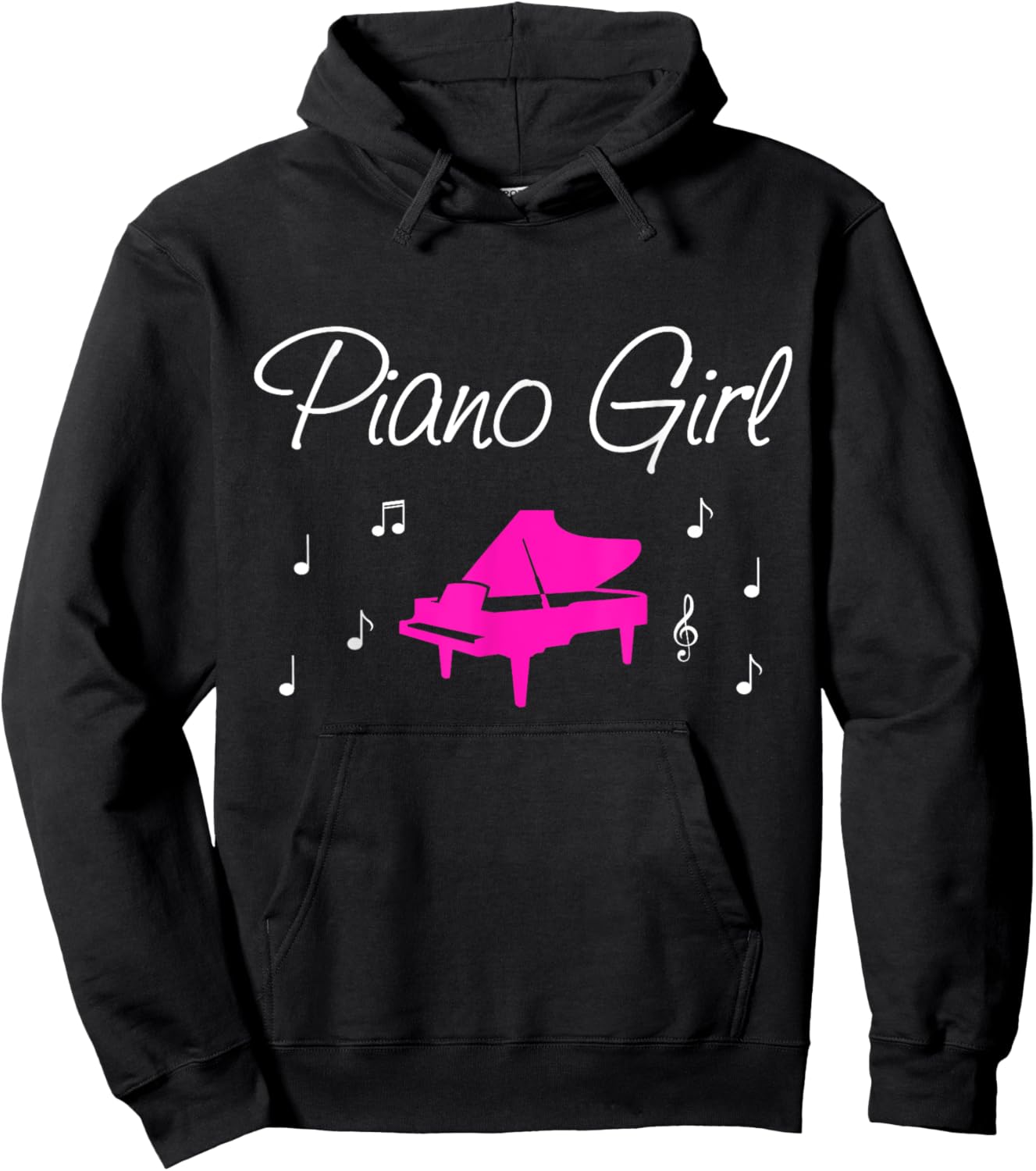 Piano Girl Funny Pianist Music Keyboardist Musician Outfit Hoodie - Hoodie | Black