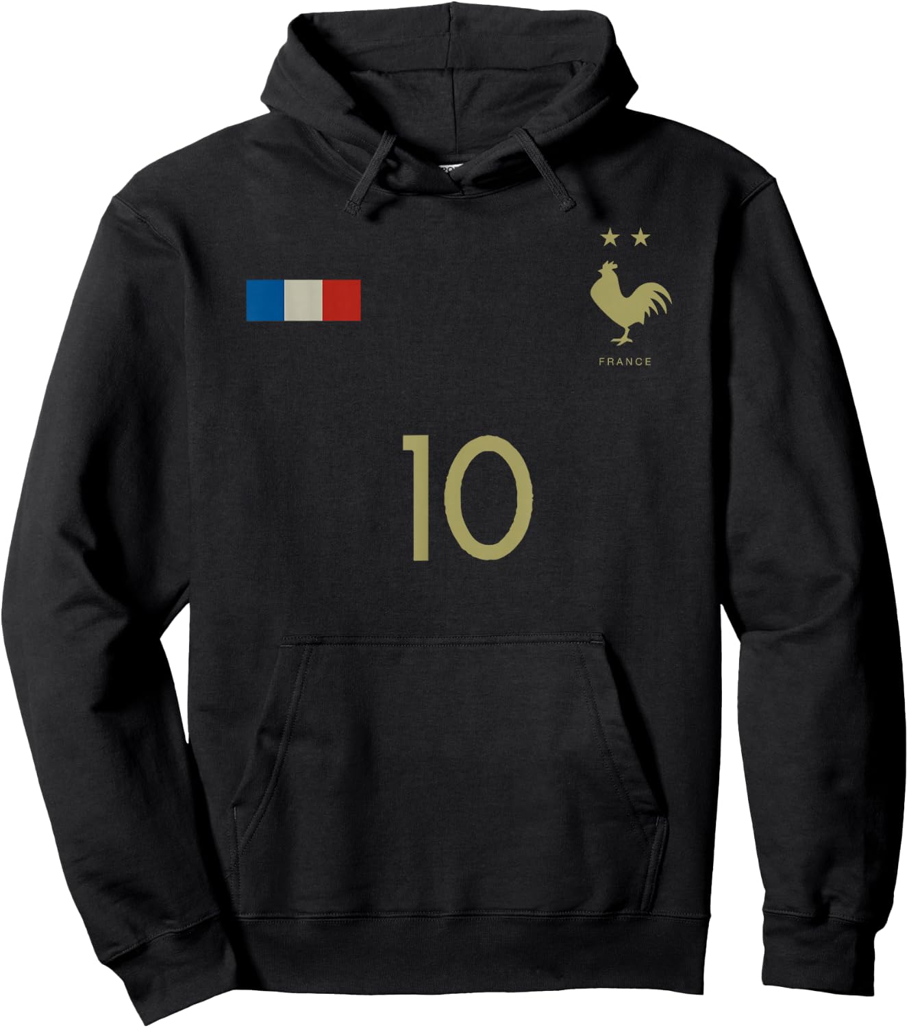 France Number 10 French Soccer Retro Football France Hoodie - Hoodie | Black