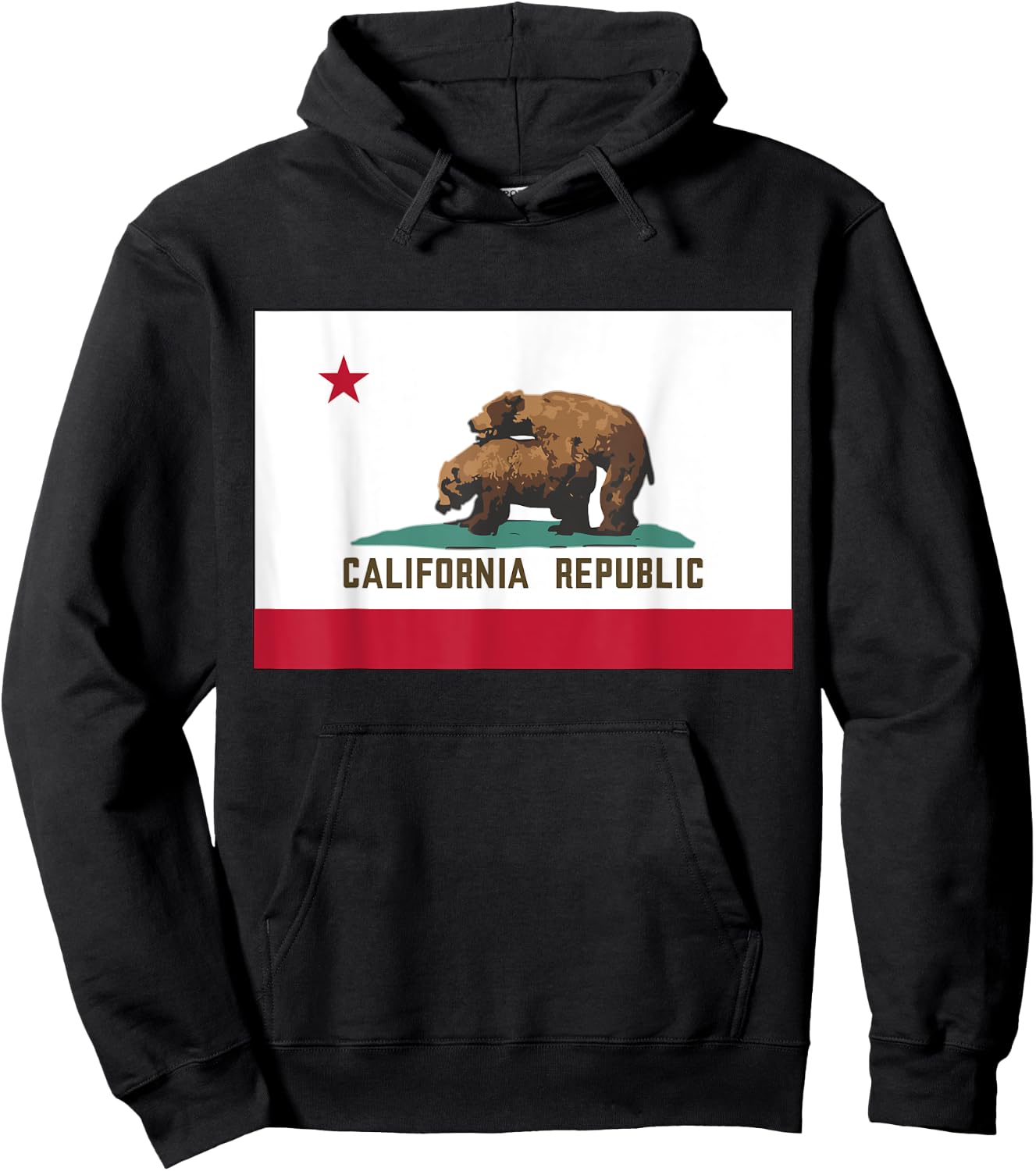 California Republic Funny Humping Grizzly Bears CA State Map Hoodie - Hoodie | Black