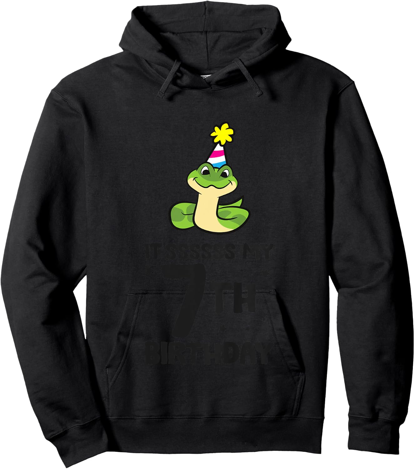 Snake Birthday It's My 7th Birthday Snake Hoodie - Hoodie | Black