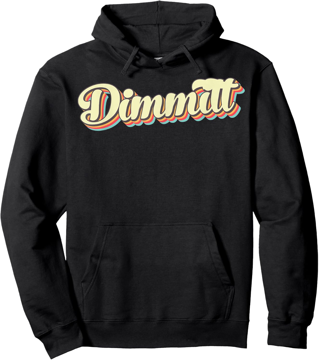 Dimmitt Retro Art Baseball Font Vintage Hoodie - Hoodie | Black
