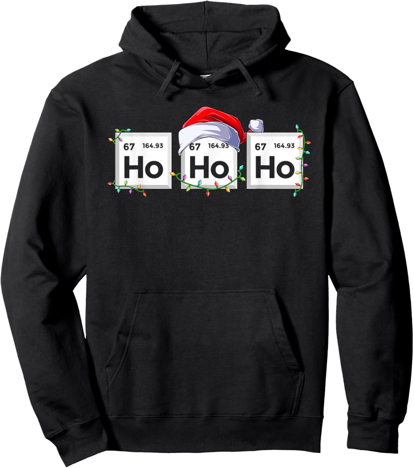 Ho Ho Ho Elements Science Christmas Chemistry Teacher Hoodie - Hoodie | Black