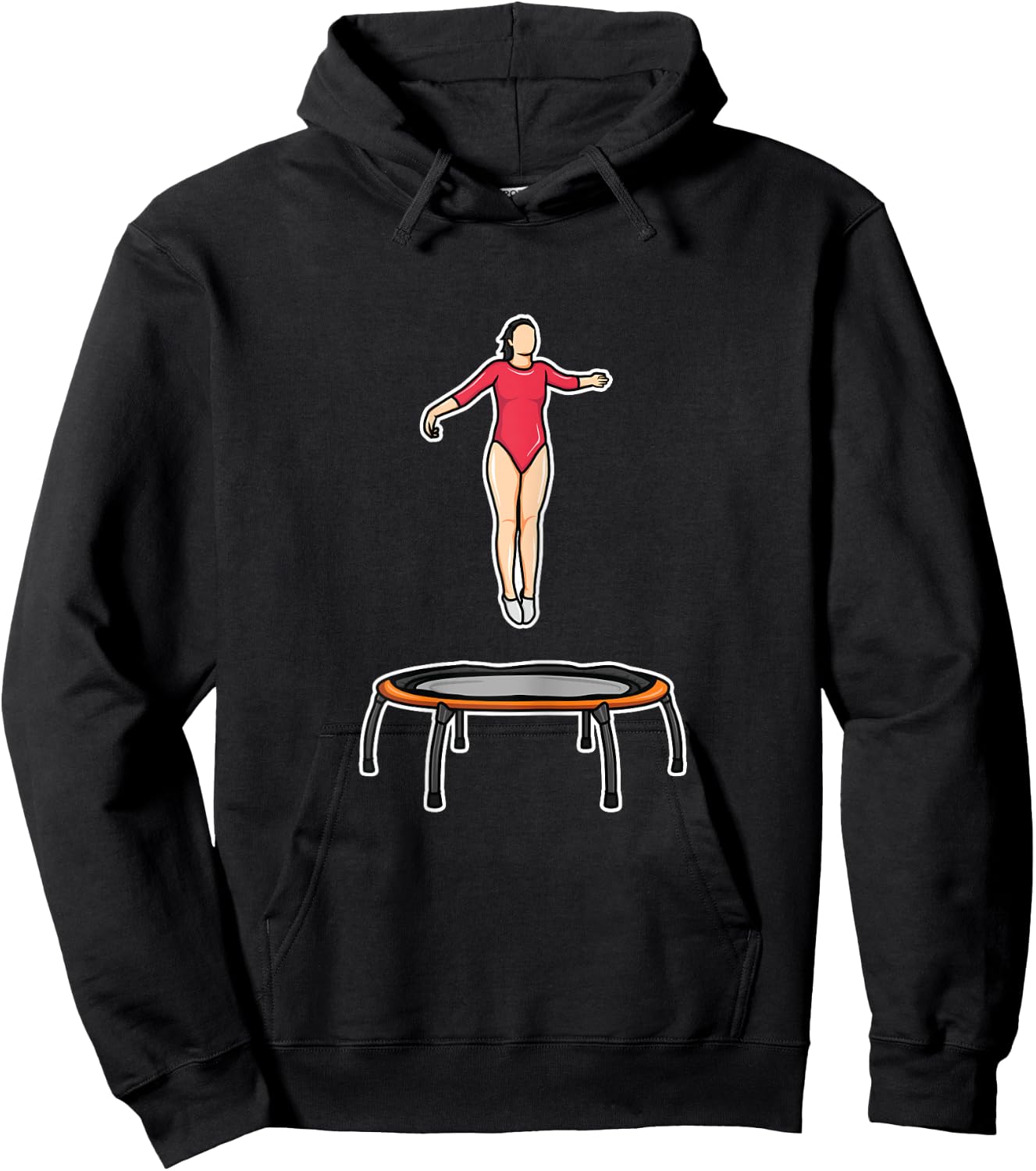 Trampolining Girl Drawing Trampoline Lover Hoodie - Hoodie | Black