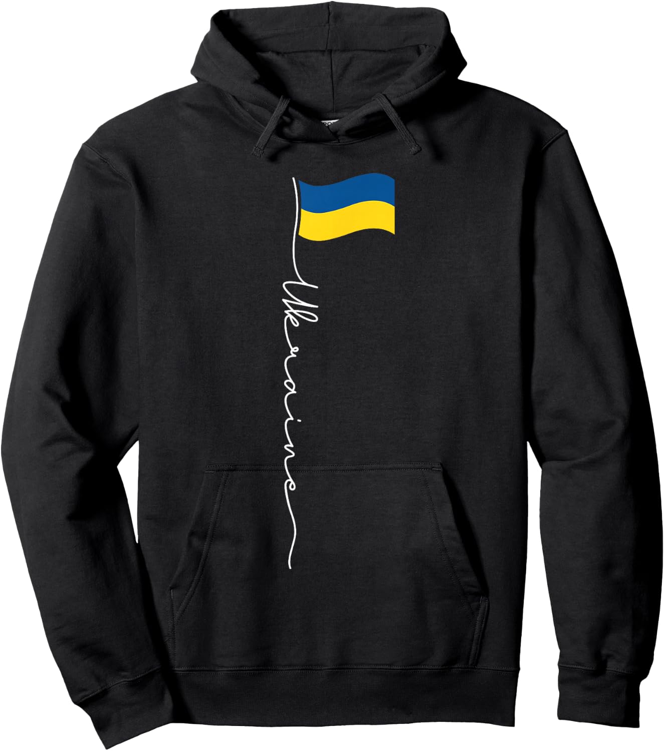 Ukraine Signature Flag Pole - Patriotic Ukrainian Flag Small Hoodie - Hoodie | Black