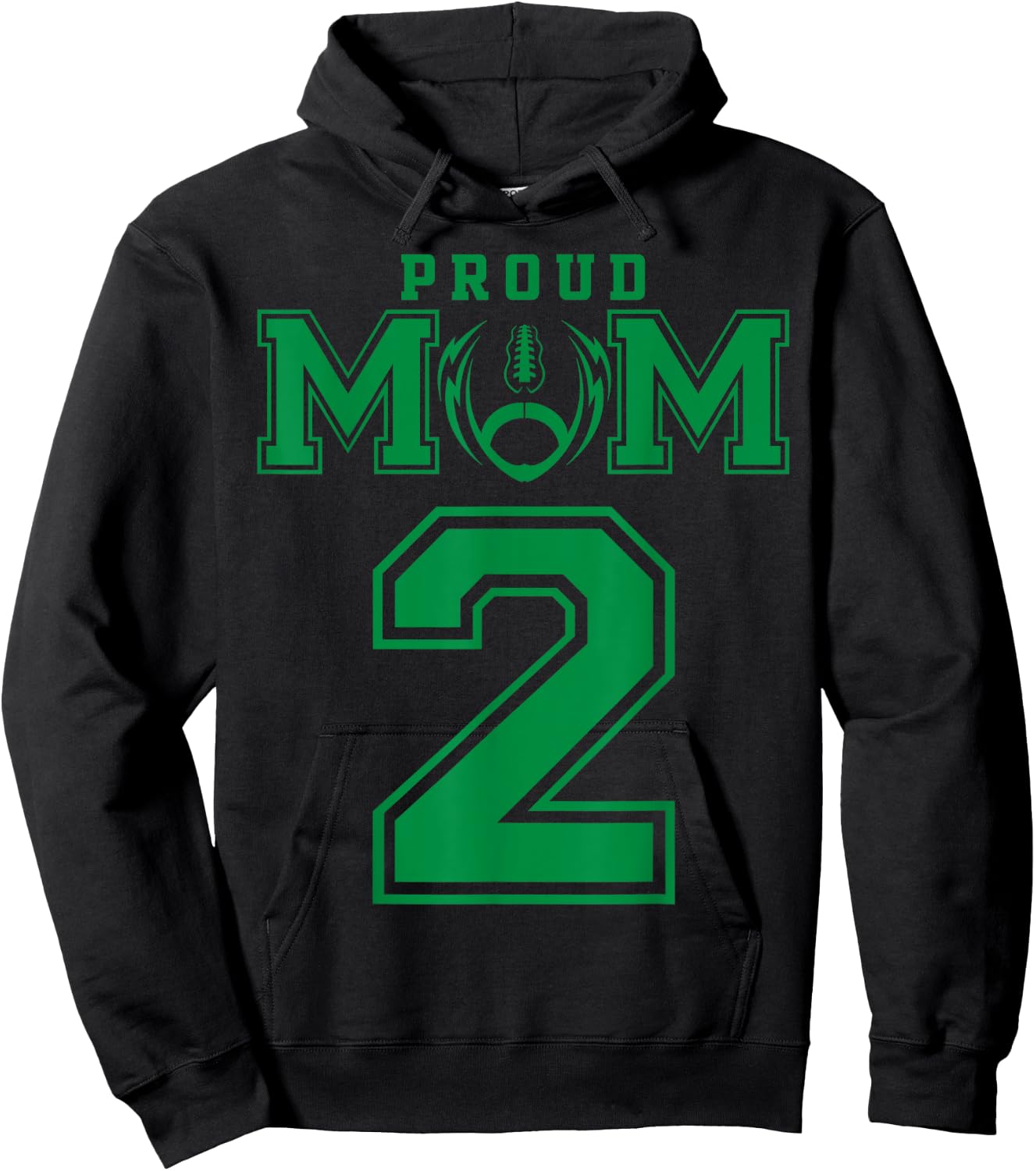 Custom Proud Football Mom Number 2 G Personalized Hoodie - Hoodie | Black