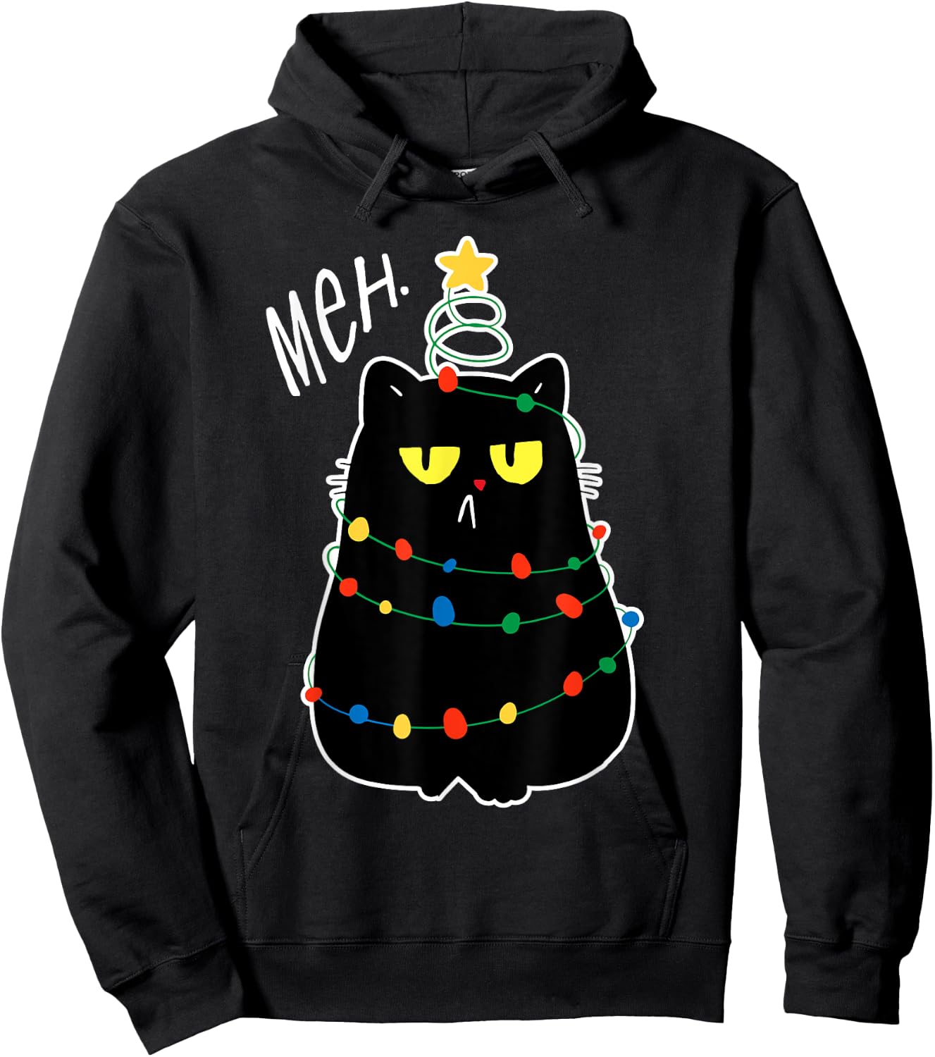Christmas Meh Cat Kawaii Anime Japanese meow kitty cat lover Men Women Kids Hoodie - Hoodie | Black
