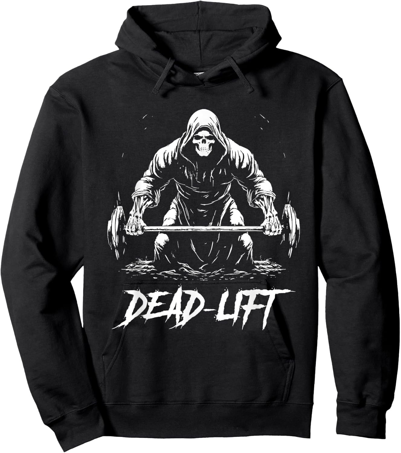 Funny Dead Lift Grim Reaper Halloween Gym Weights Training Hoodie - Hoodie | Black