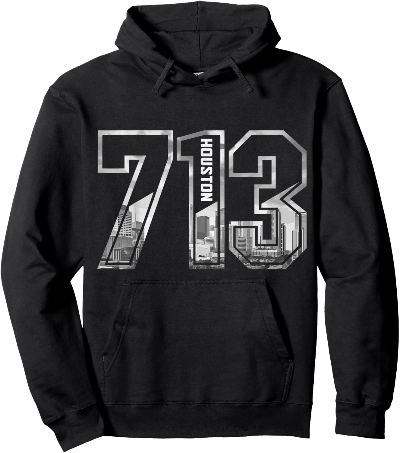 Houston Texas 713 Area Code Pride Vintage Hoodie - Hoodie | Black
