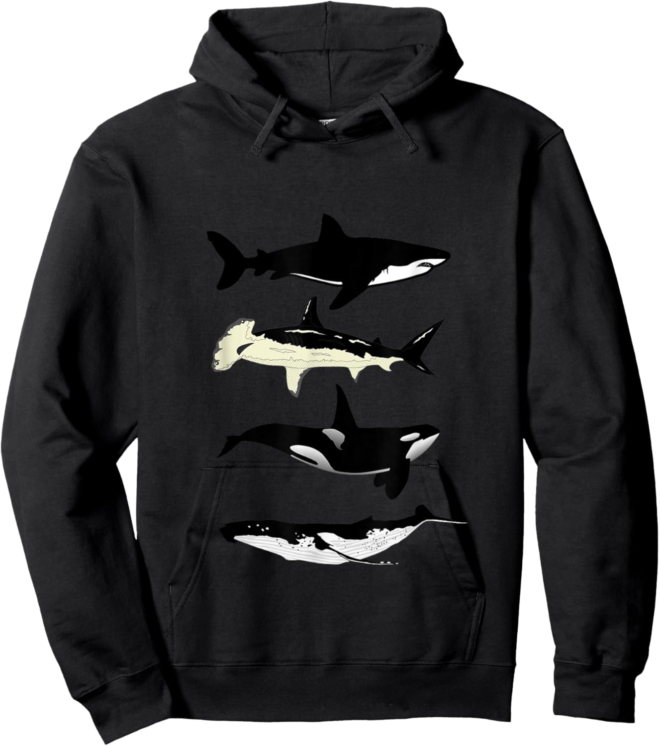 Shark whale orca Ocean Animals Hoodie - Hoodie | Black