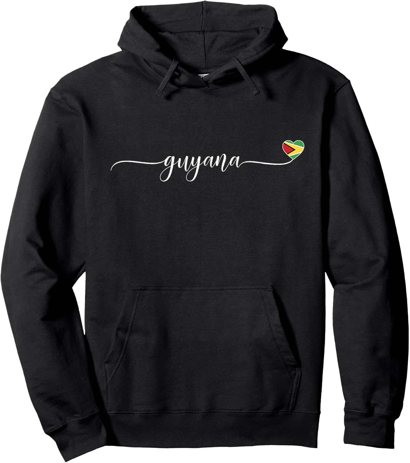 Guyana Flag Love Guyana Heart Hoodie - Hoodie | Black