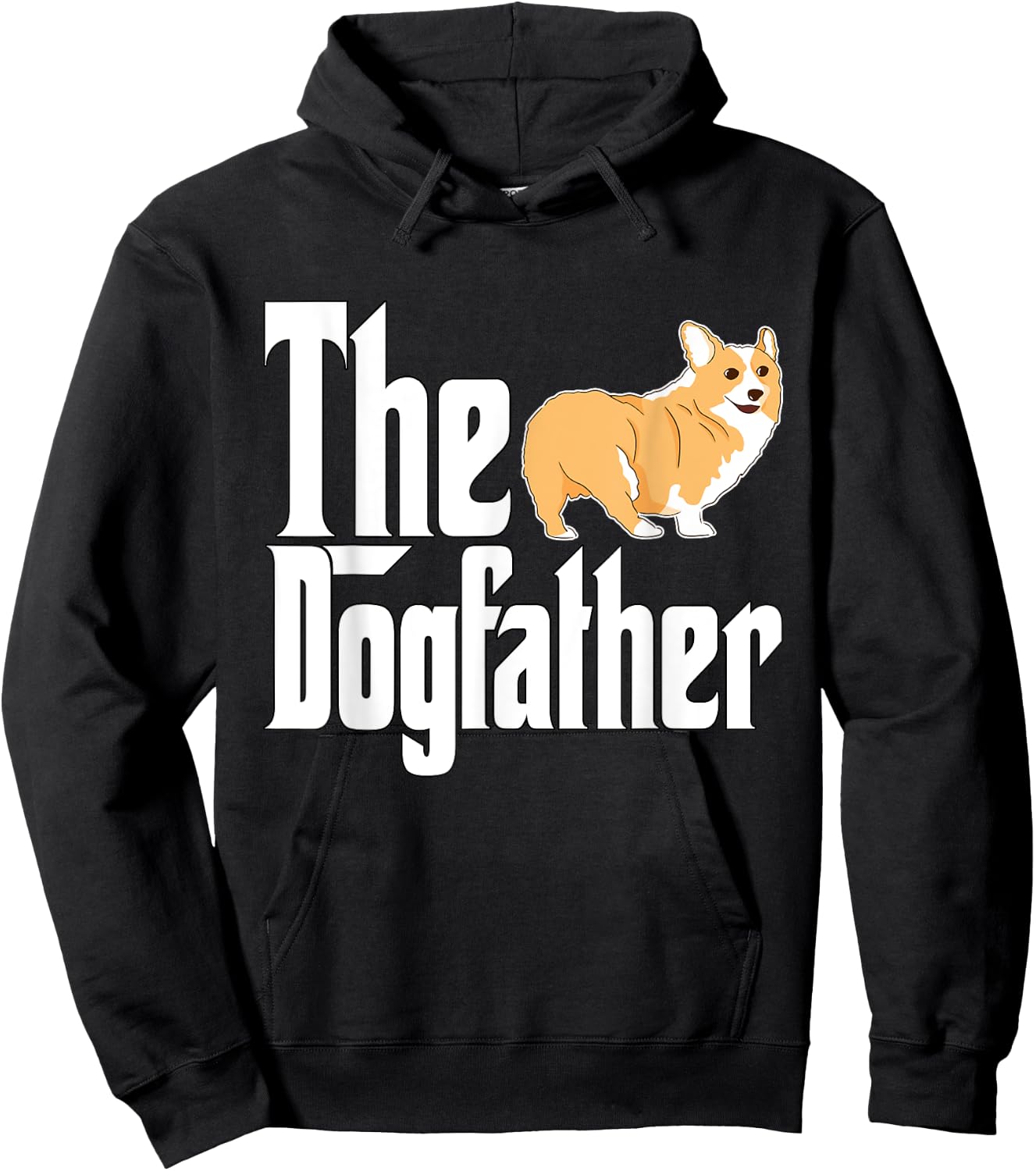 Corgi Dog Dad Dogfather Dogs Daddy Father Hoodie - Hoodie | Black