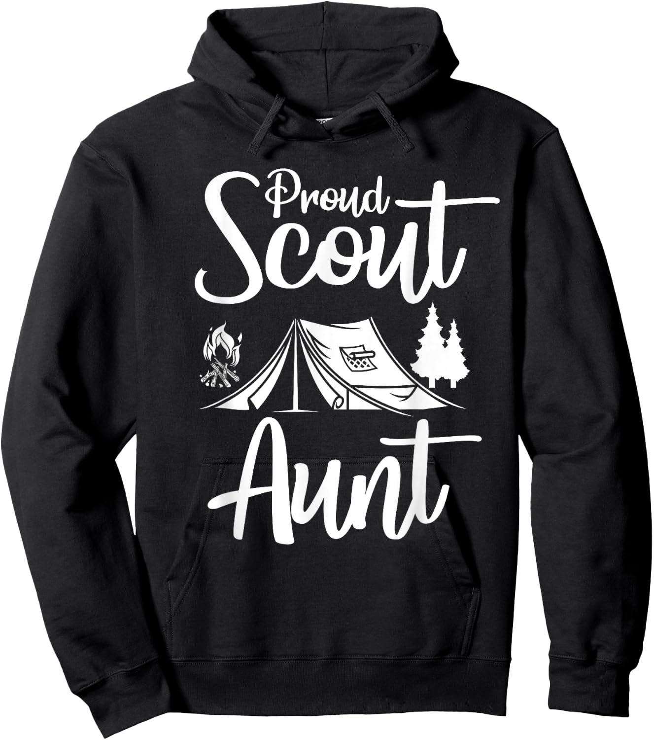 Proud Scout Aunt Camping Scouting Tent Scout Aunt Leader Hoodie - Hoodie | Black