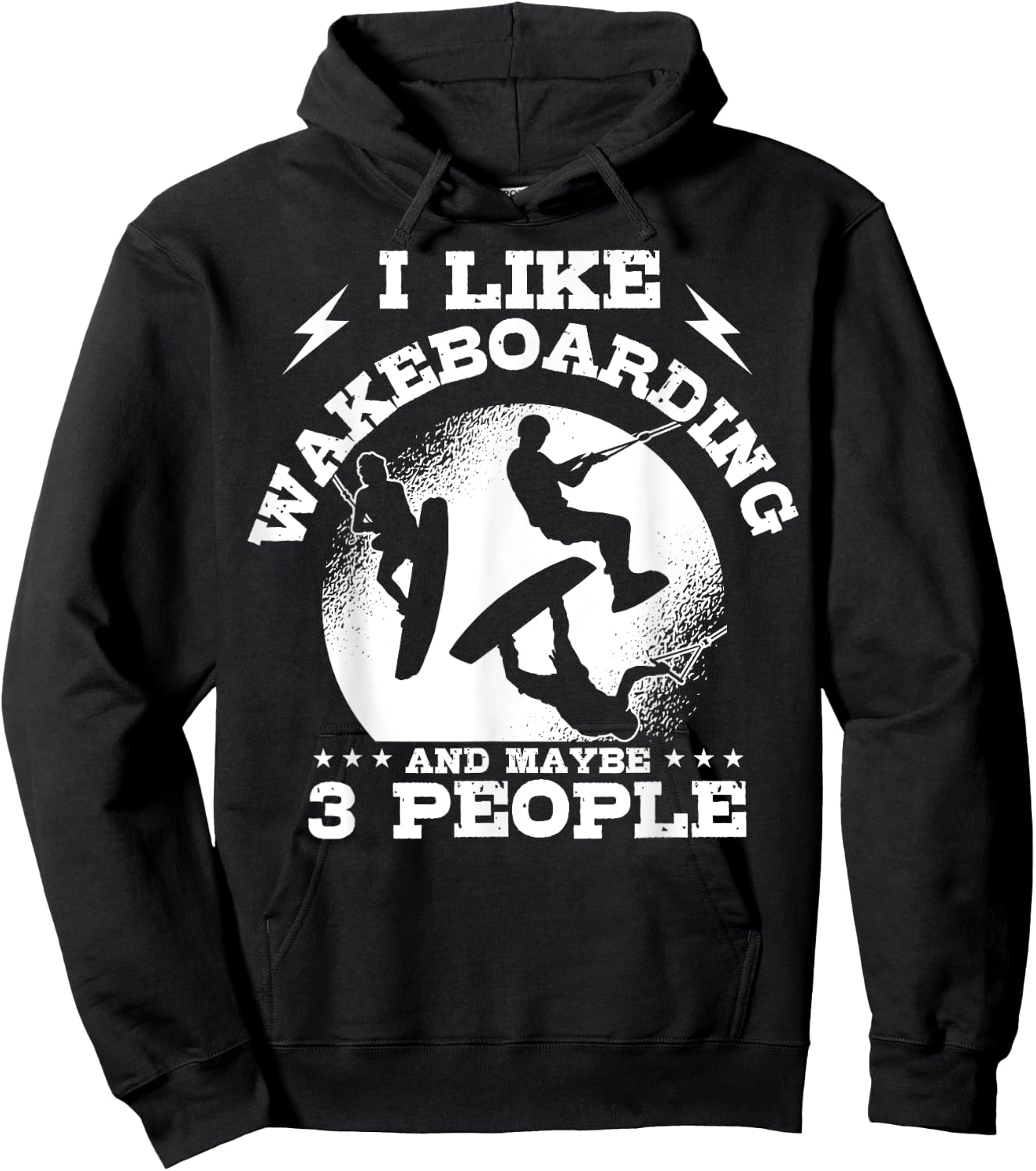 Wakeboarding Introverted Waterskiing Wakeboarder Water Sport Hoodie - Hoodie | Black