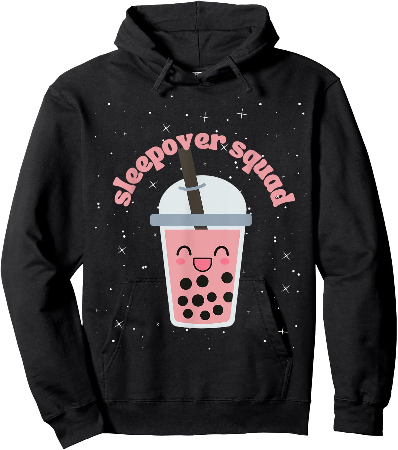 Slumber Party Squad Boba Bubble Tea Sleepover Kit Spa Party Hoodie - Hoodie | Black