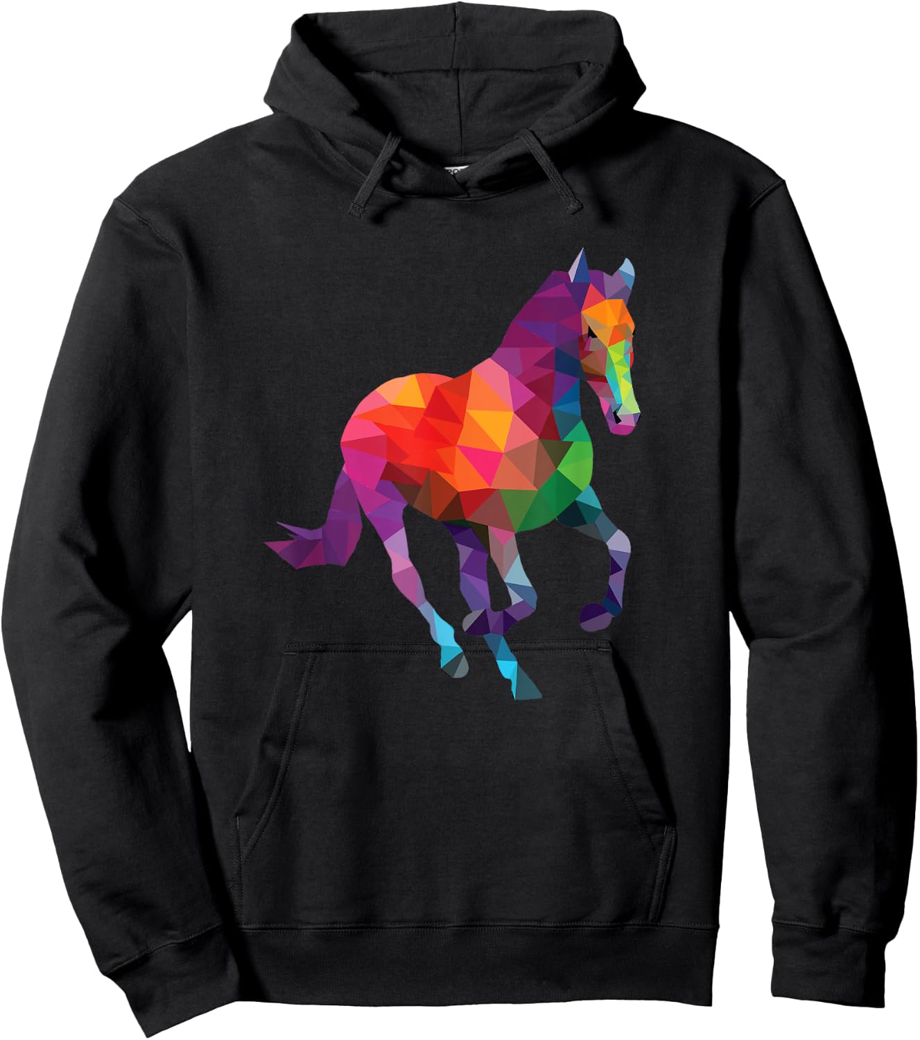 Geometric Horse - Horseman Horses Equestrian Riding Lover Hoodie - Hoodie | Black