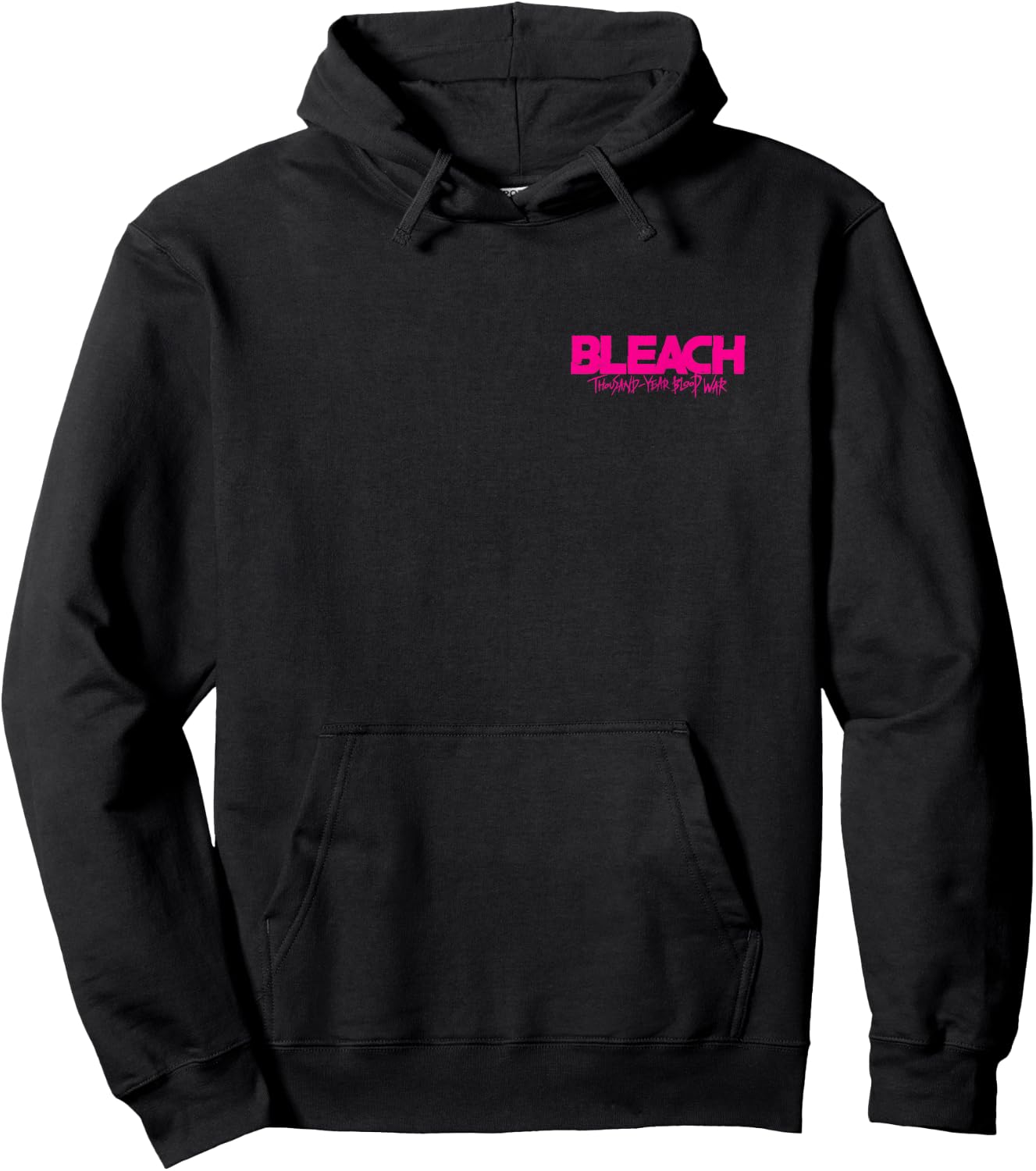 Bleach: Thousand Year Blood War Pink Text Front & Back Anime Hoodie - Hoodie | Black
