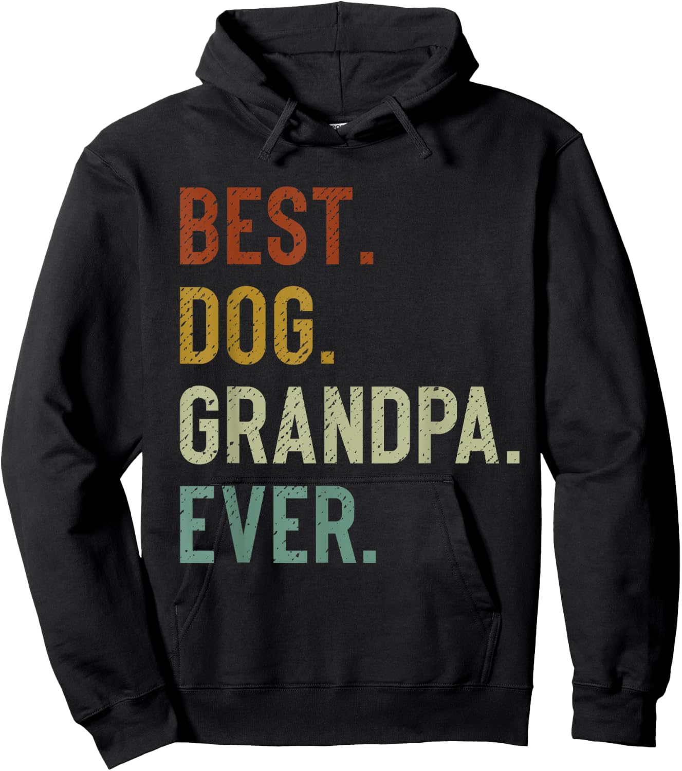 Best Dog Grandpa Ever Vintage Retro Grandpaw Hoodie - Hoodie | Black
