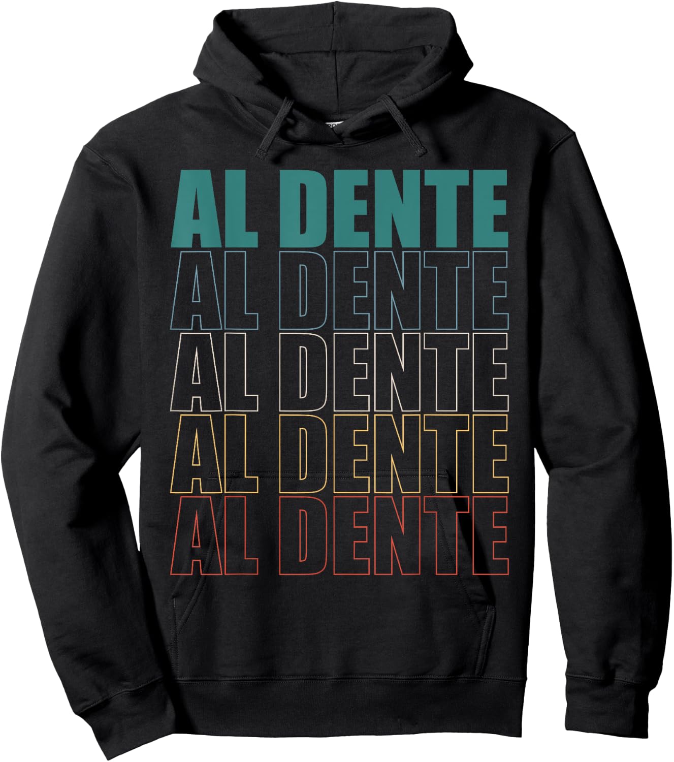 Vintage Pasta Lover Al Dente Noodles Hoodie - Hoodie | Black