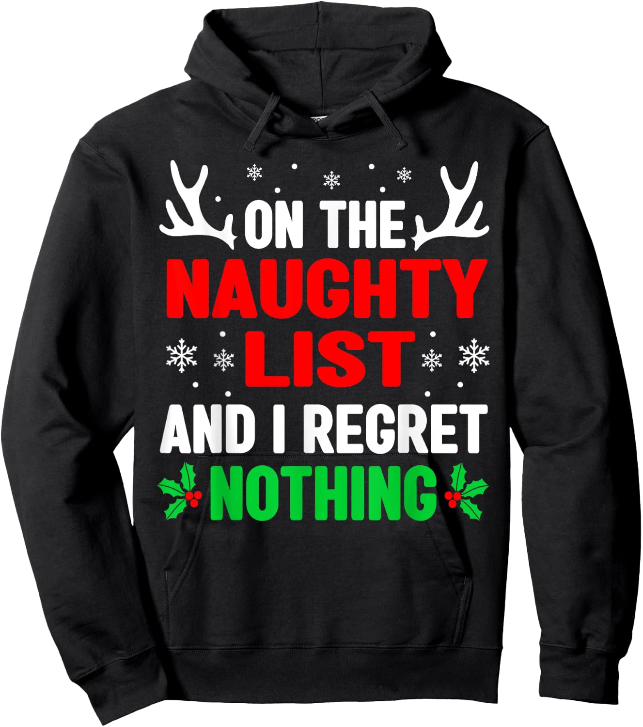 Dear Santa On Naughty List Funny Christmas Women Kids Hoodie - Hoodie | Black