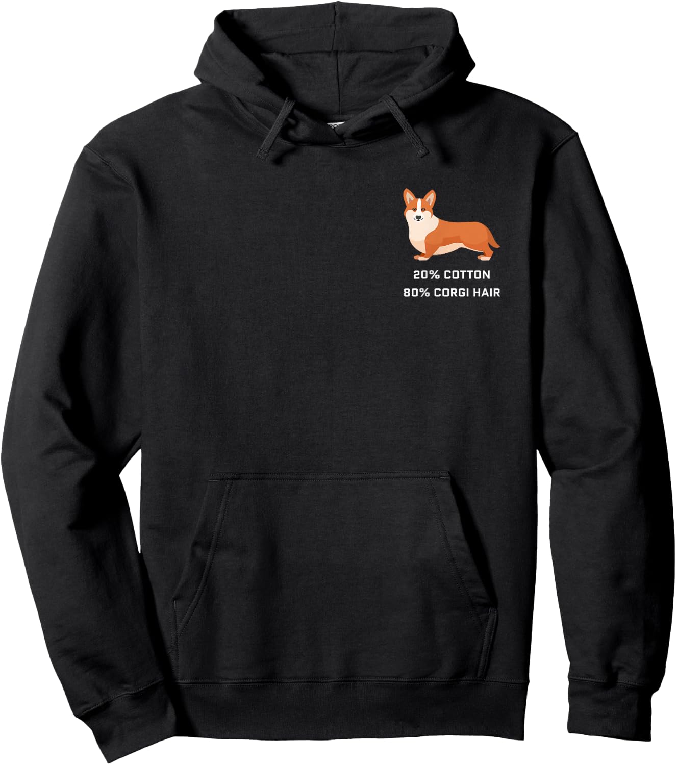 Corgi Shedding Hair 80% Cotton 20% corgi fur Welsh Corgi Hoodie - Hoodie | Black