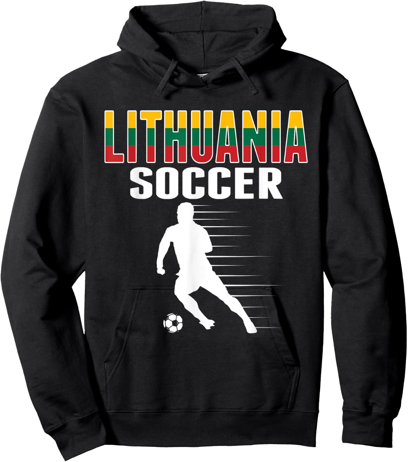Lithuania Soccer Fans Jersey Lithuanian Football Supporters Hoodie - Hoodie | Black