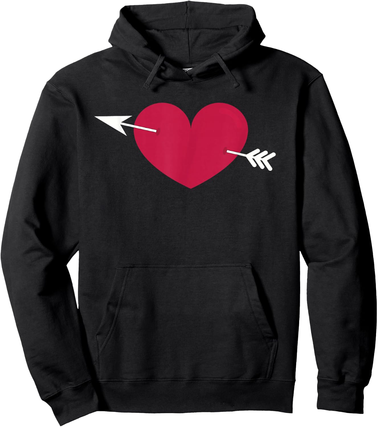 Lovestruck Symbol Cupid's Arrow and Heart Struck with Love Hoodie - Hoodie | Black