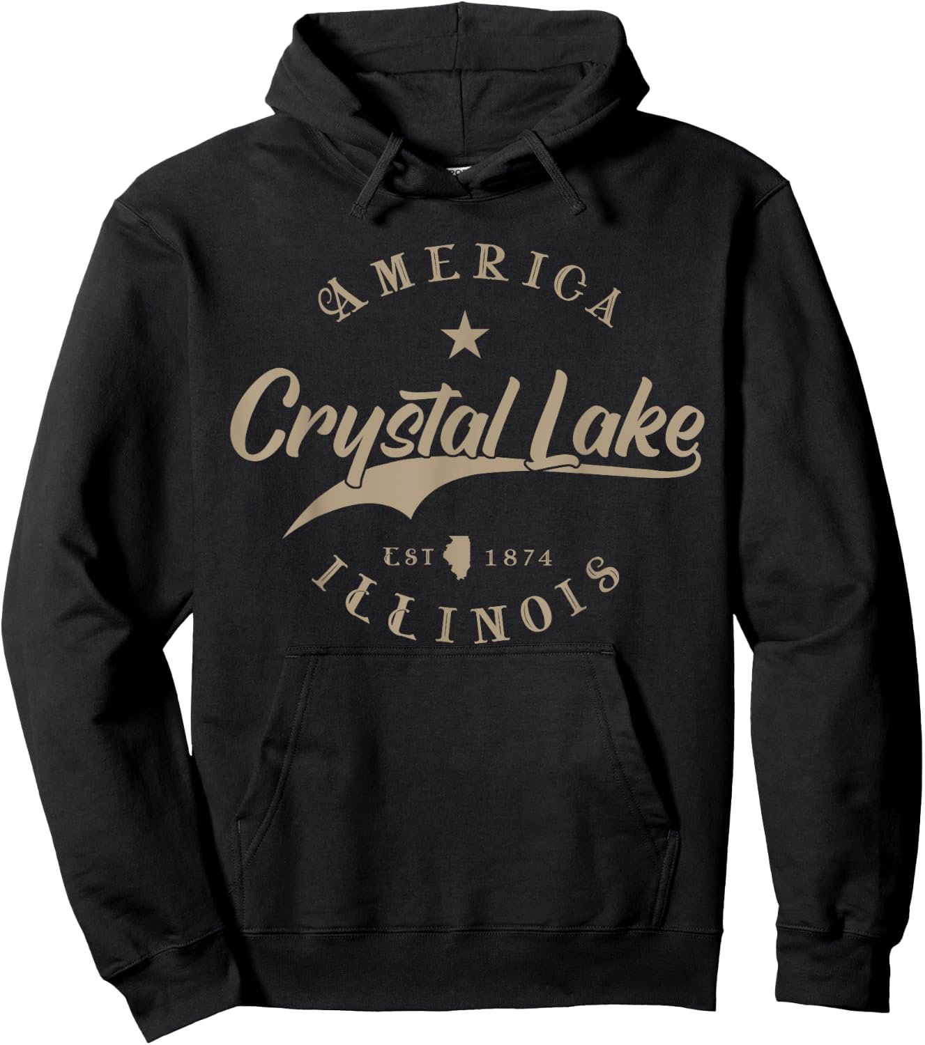 Crystal Lake IL | Illinois Hoodie - Hoodie | Black