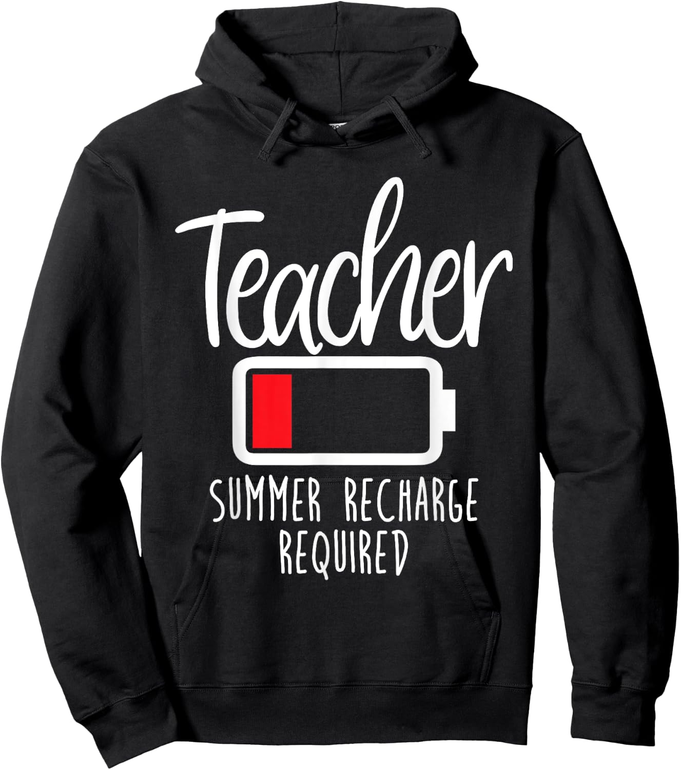Teacher Summer Recharge Required Last day School Women Funny Hoodie - Hoodie | Black