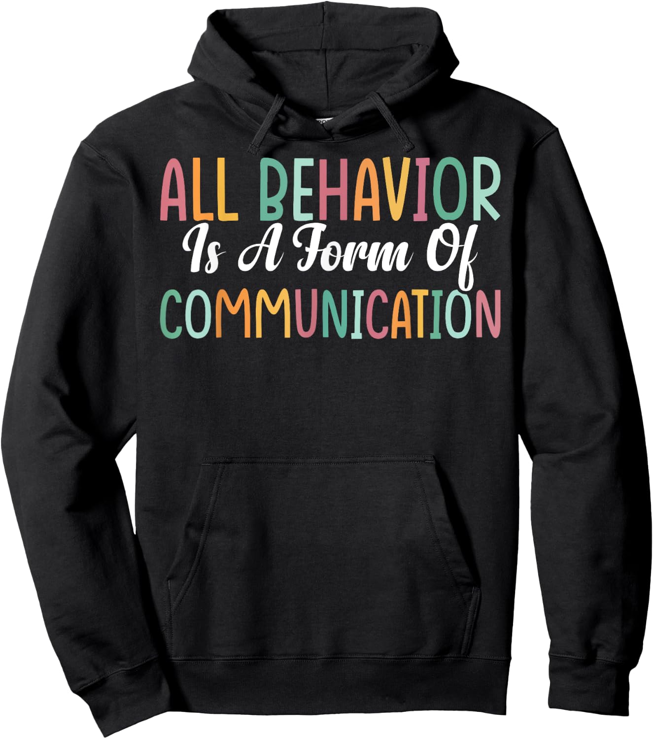 ABA Therapist All Behavior Is A Form Of Communication -Youth Black Small Hoodie - Hoodie | Black