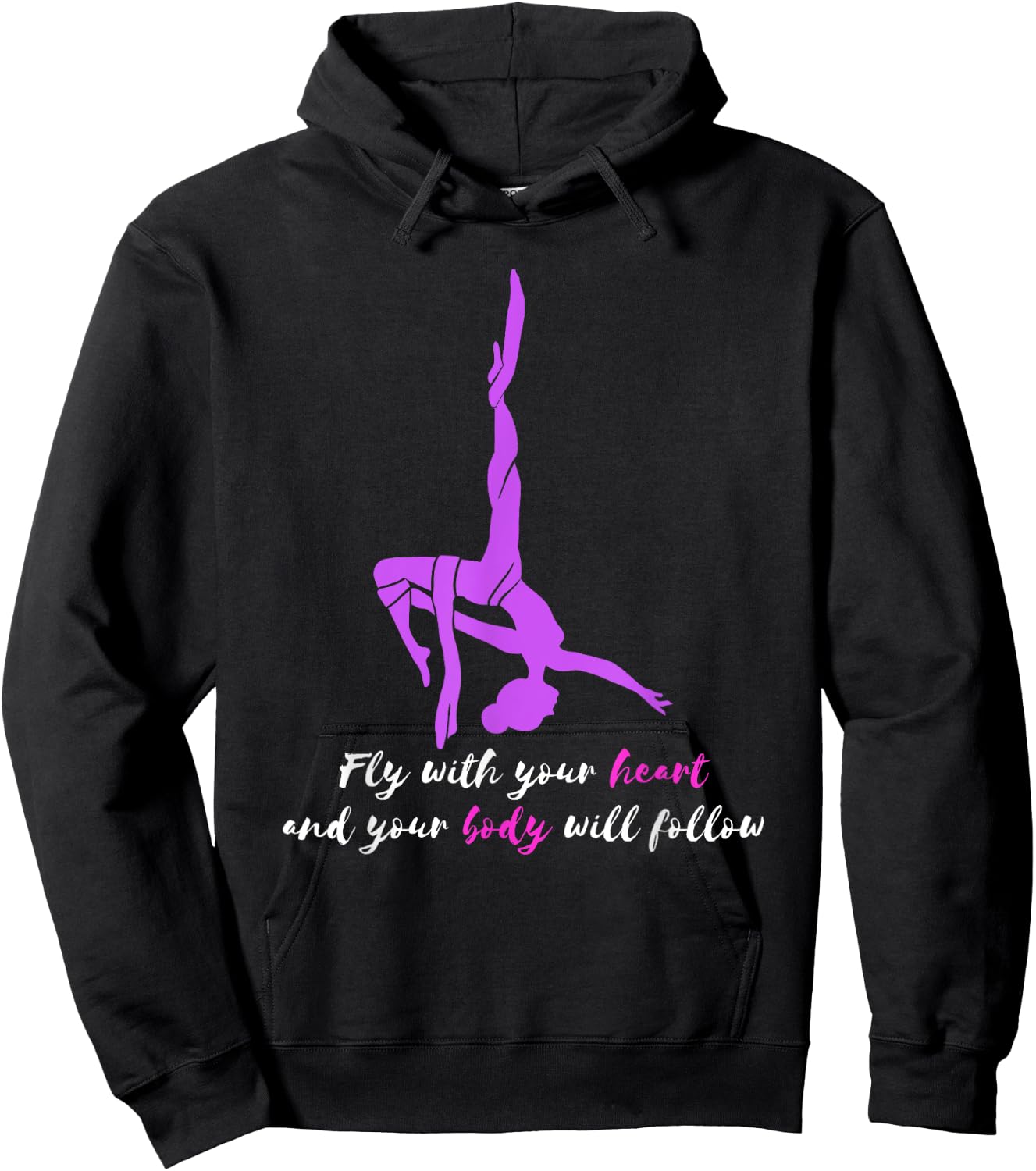 Fly With Your Heart Aerial Silk Trapeze Aerial Yoga Aerial Hoodie - Hoodie | Black