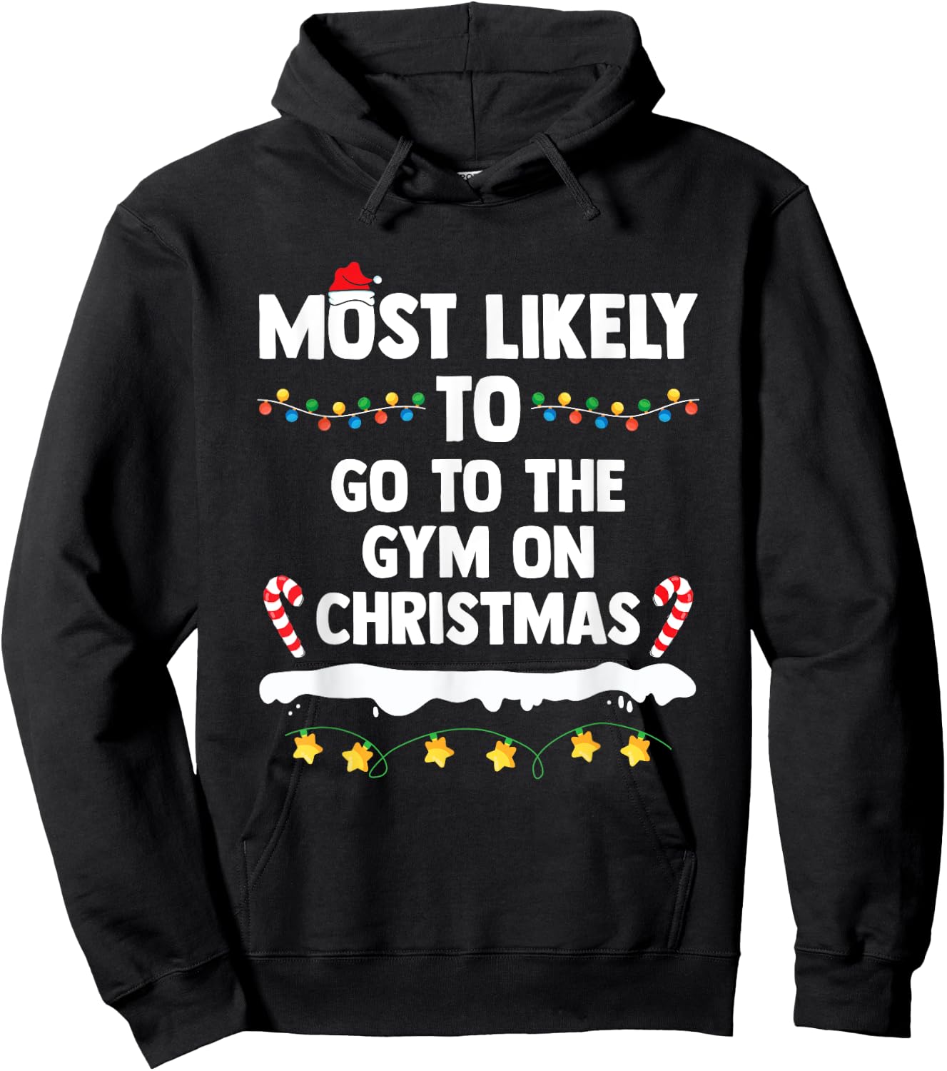 Most Likely To Go To The Gym On Christmas Family Matching Hoodie - Hoodie | Black