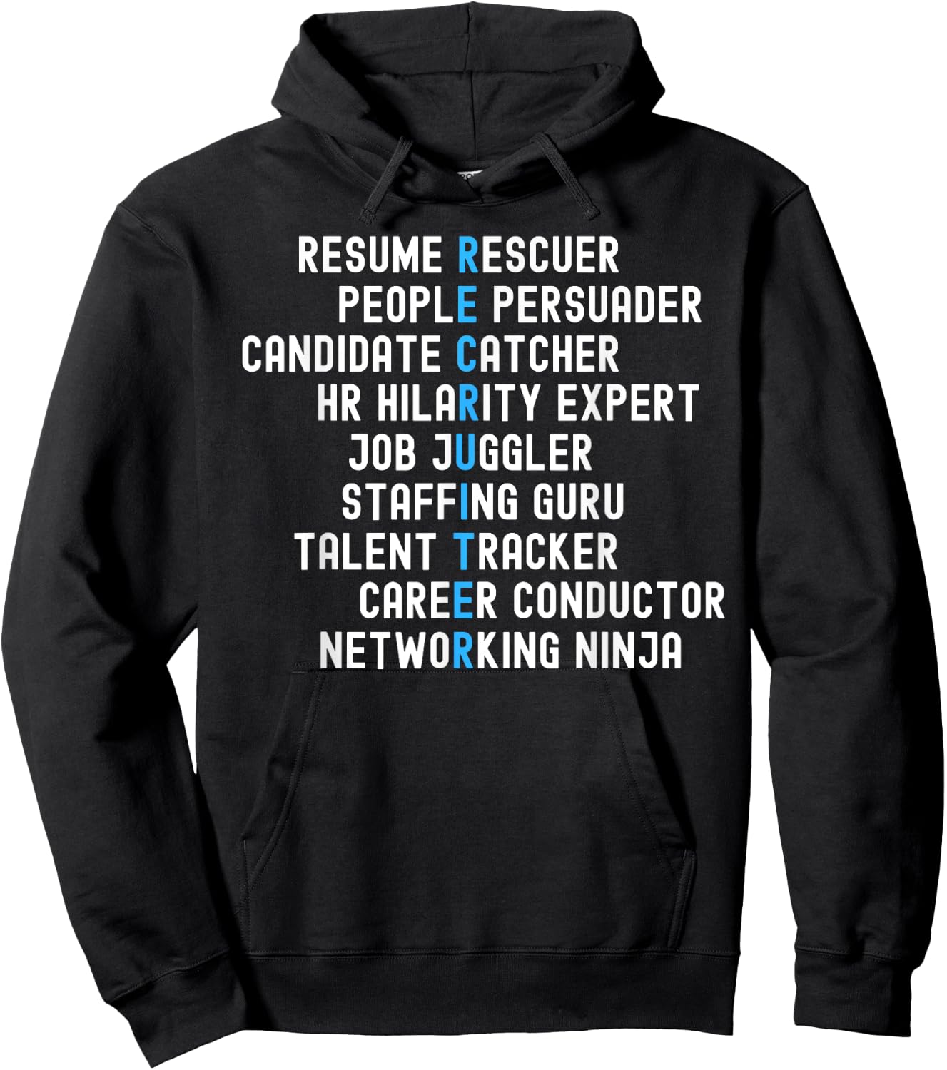 Click Like for Recruitment Funny Recruiter Definitions with Job Responsibilities -Adults Black Hoodie - Hoodie | Black