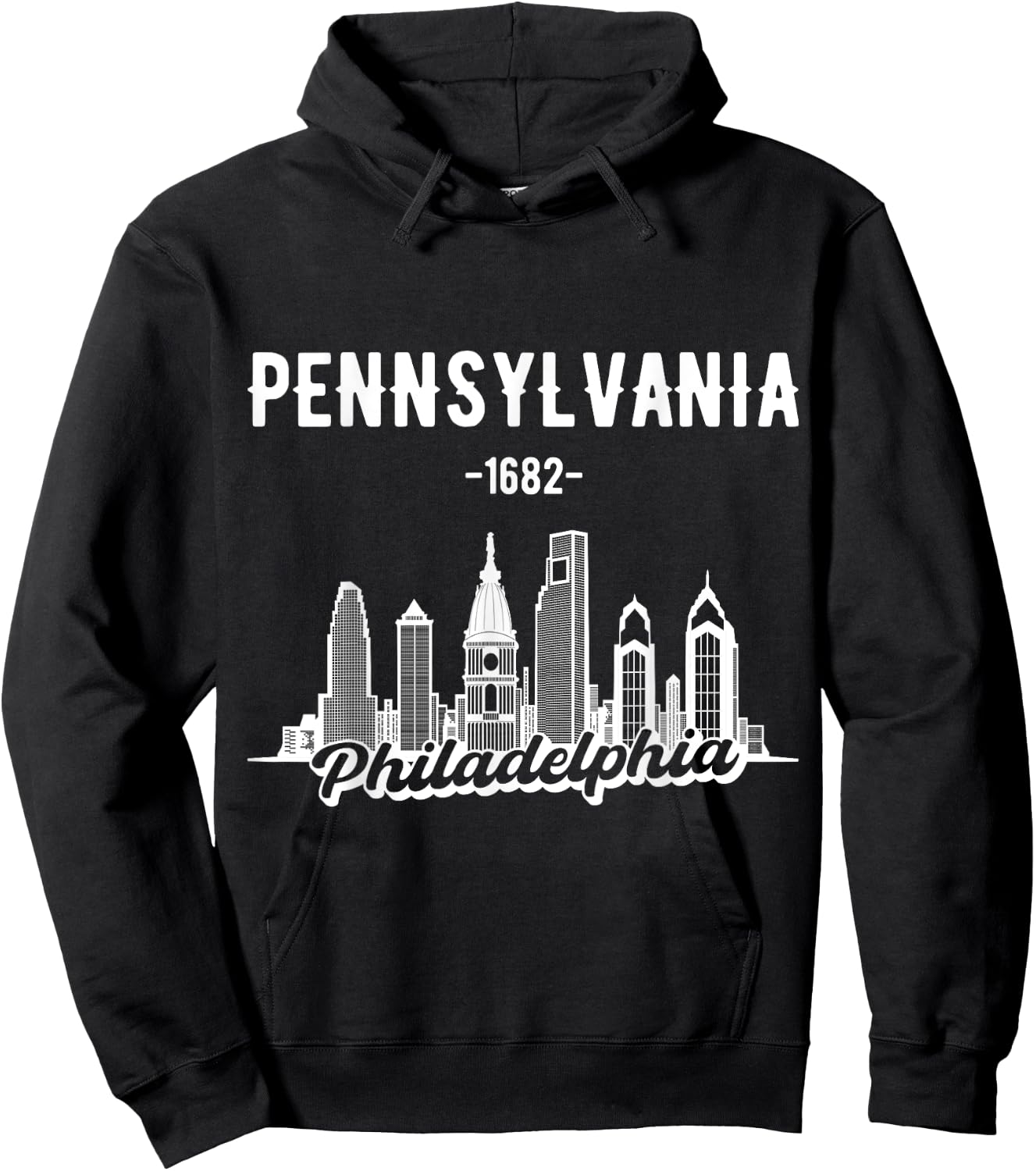 Philadelphia Pennsylvania Skyline Hoodie - Hoodie | Black