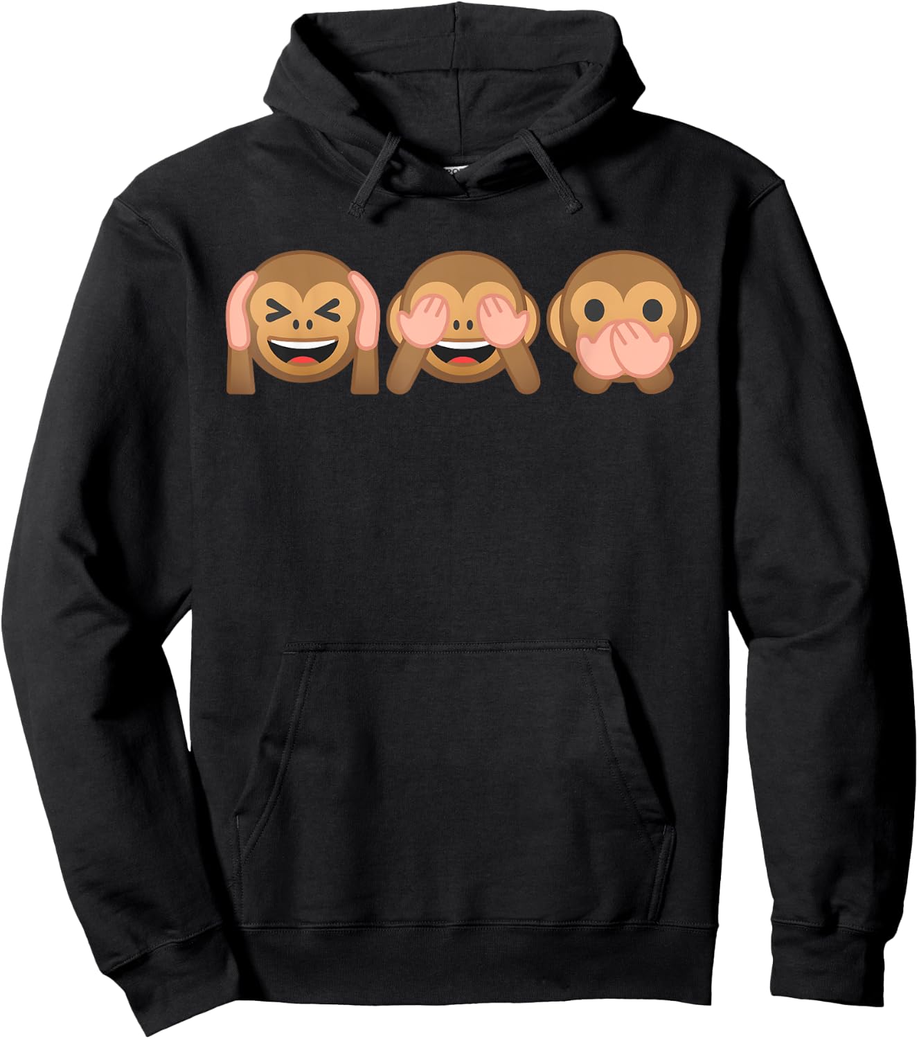 See No Evil Hear No Evil Speak No Evil Monkey Hoodie - Hoodie | Black