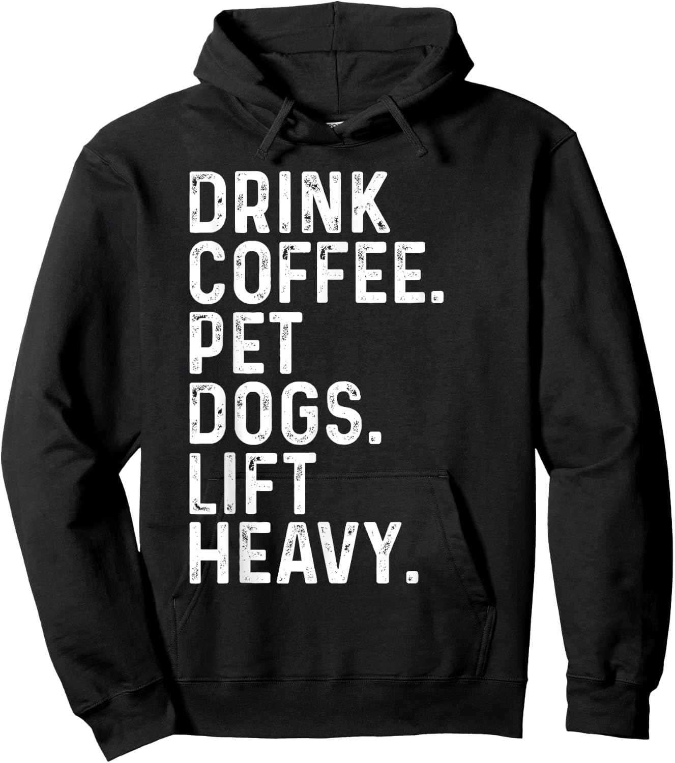 Drink Coffee Pet Dogs Lift Heavy Funny Gym Apparel Vintage Hoodie - Hoodie | Black