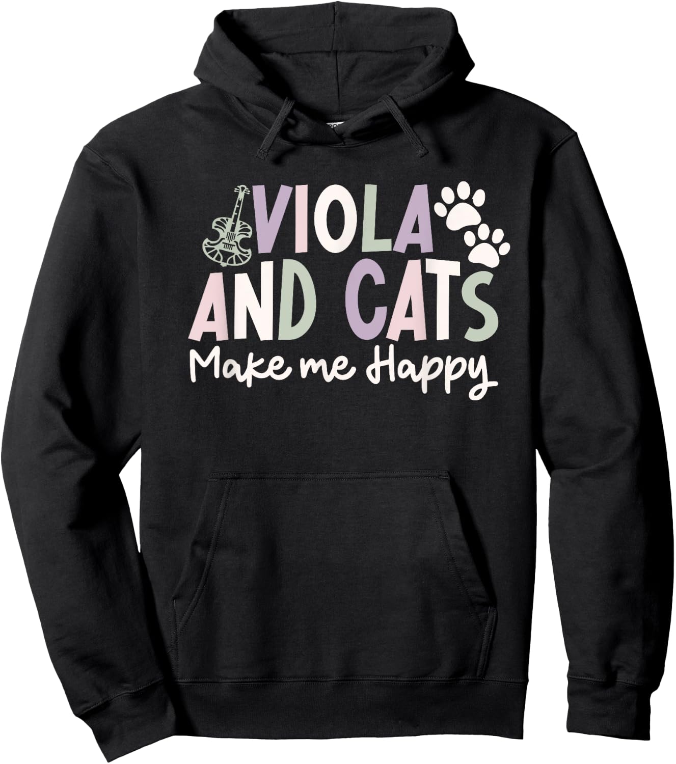 funny Viola And Cats lover saying funny viola cats fans Hoodie - Hoodie | Black
