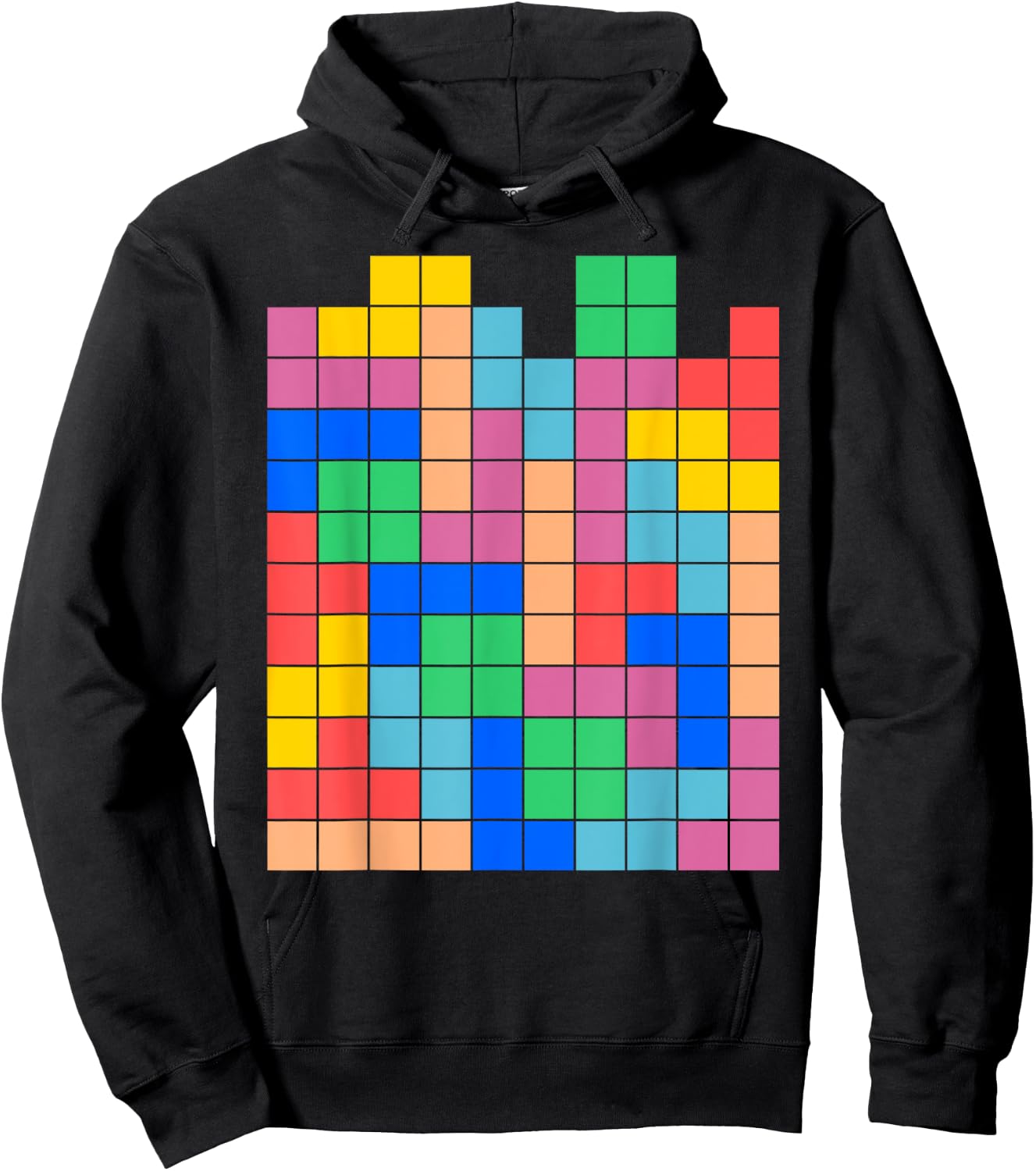 Geeky Tetrominoes Block Puzzle Video Game Math Teacher Nerd Hoodie - Hoodie | Black