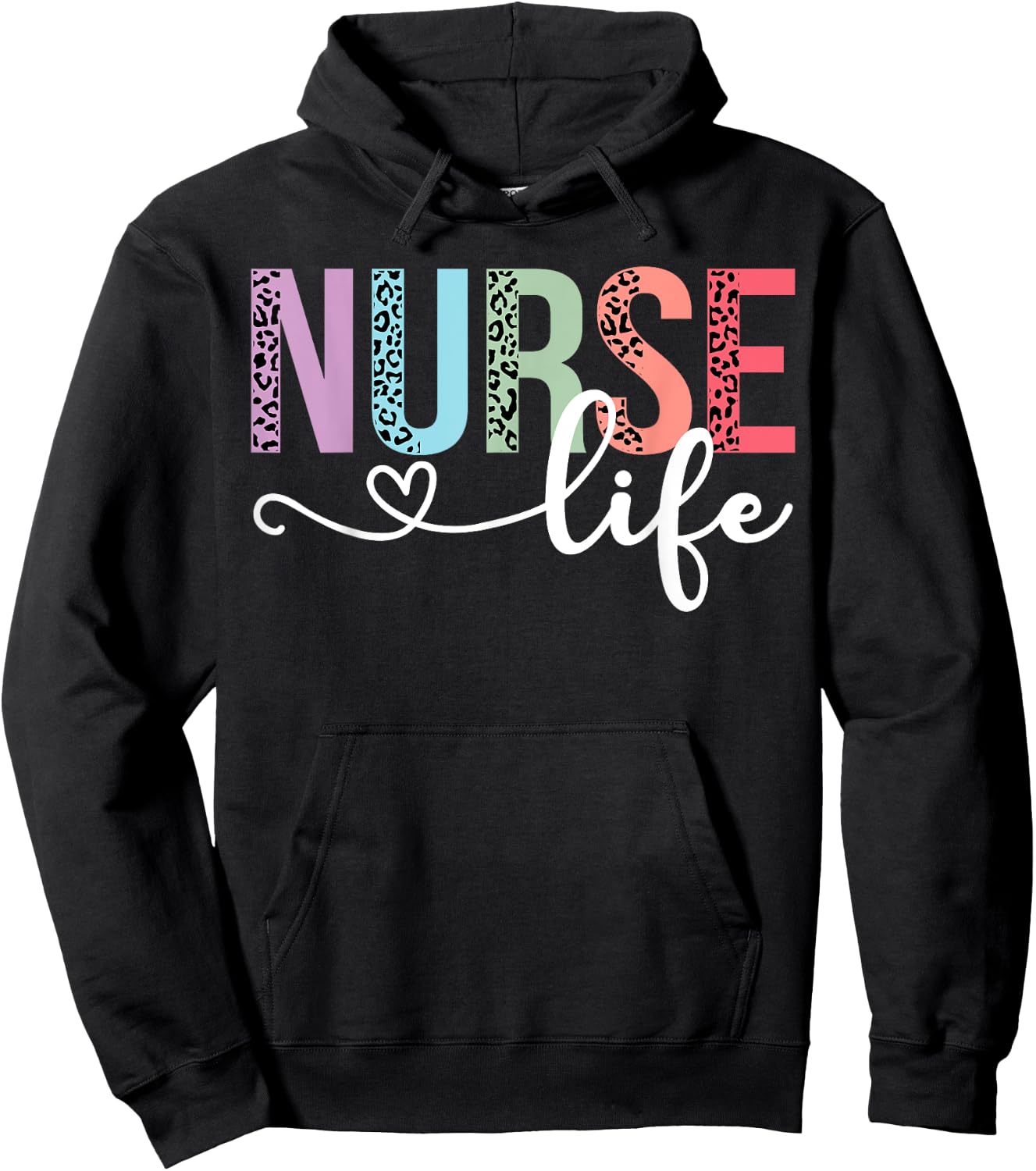 Women Nurse Life RN LPN CNA Leopard Nurse Week Healthcare Hoodie - Hoodie | Black