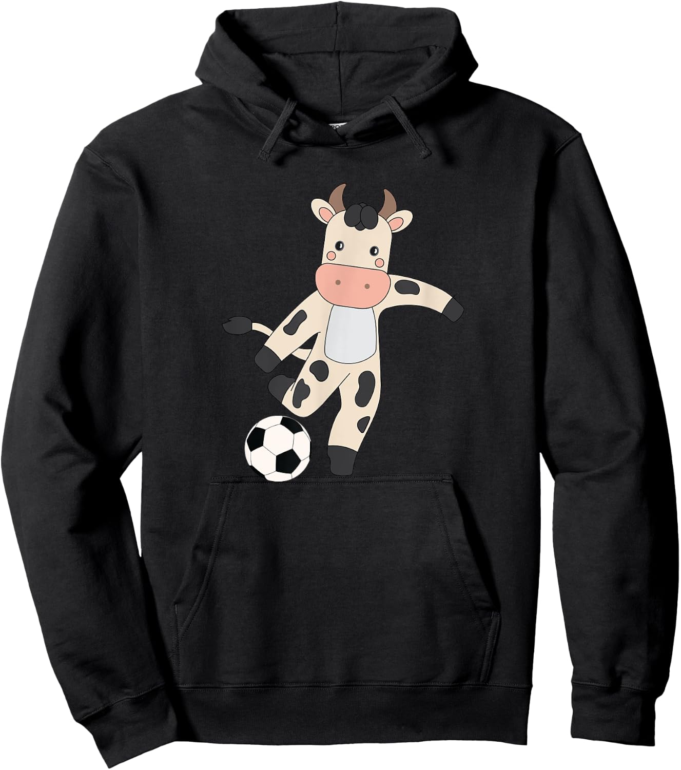 Cow Soccer Player Hobby Ball Sports Hoodie - Hoodie | Black