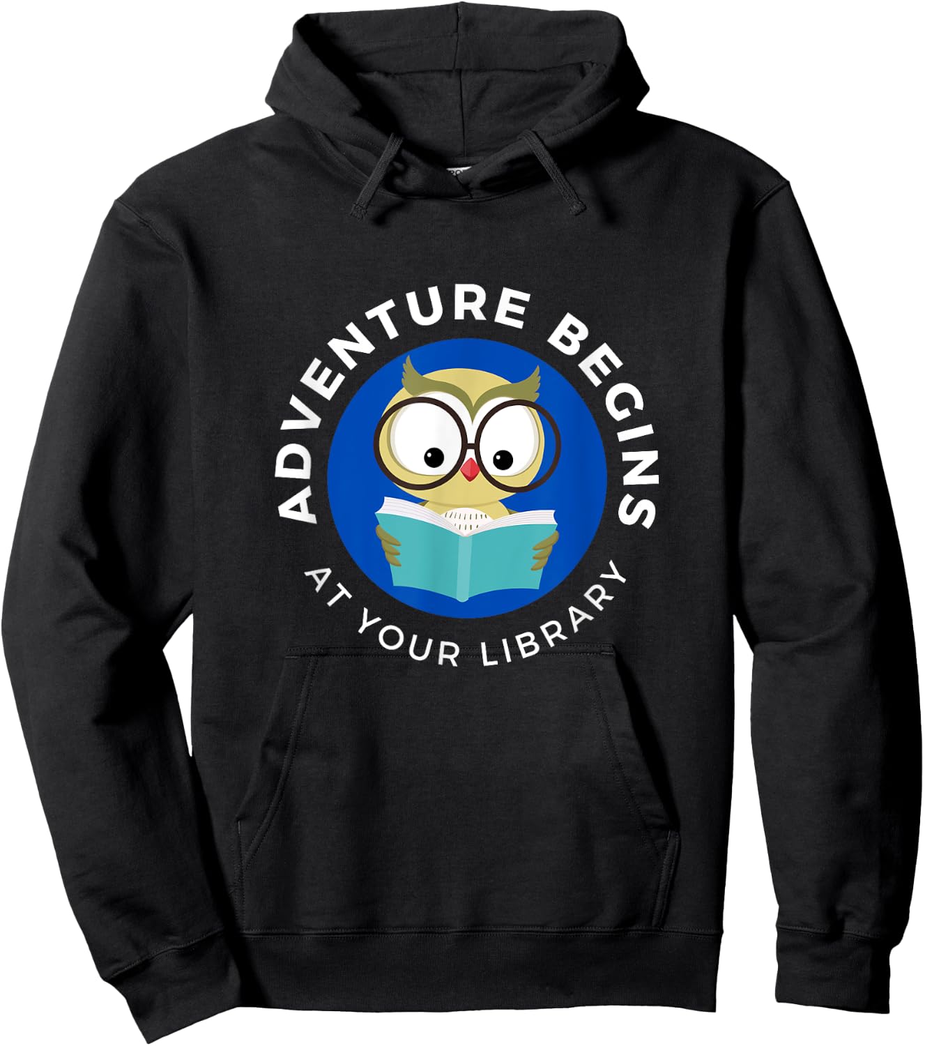 Adventure Begins Here Summer Reading 2024- Owl reading Hoodie - Hoodie | Black