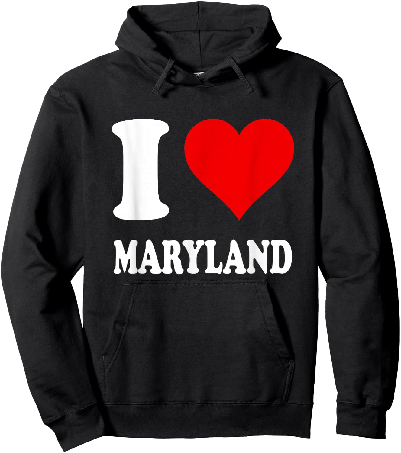 Red Heart I Love Maryland Hoodie - Hoodie | Black
